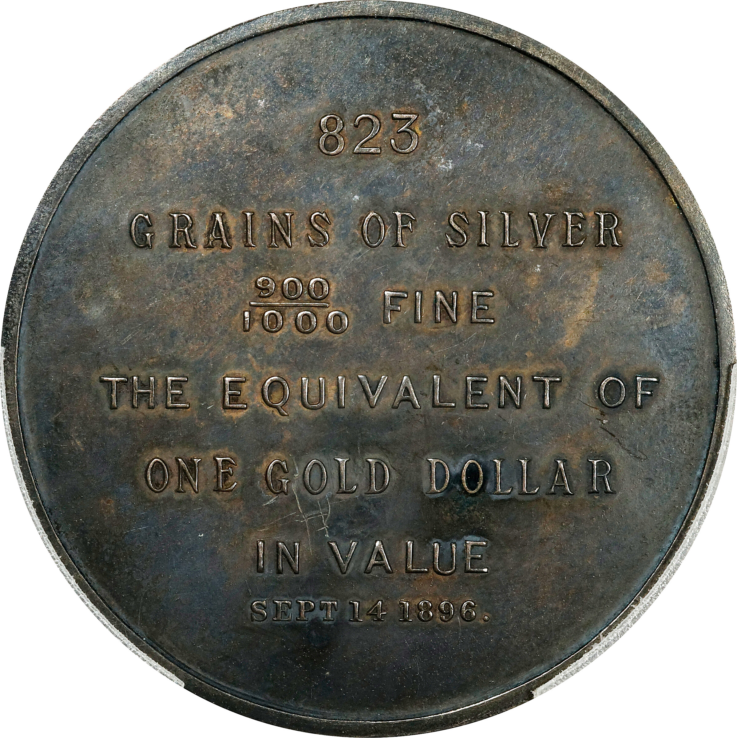 1896 Sep 14 SC$1 Bryant Dollar, 823 gr, 7 lines, Silver, HK-779 VF35 thumbnail 18