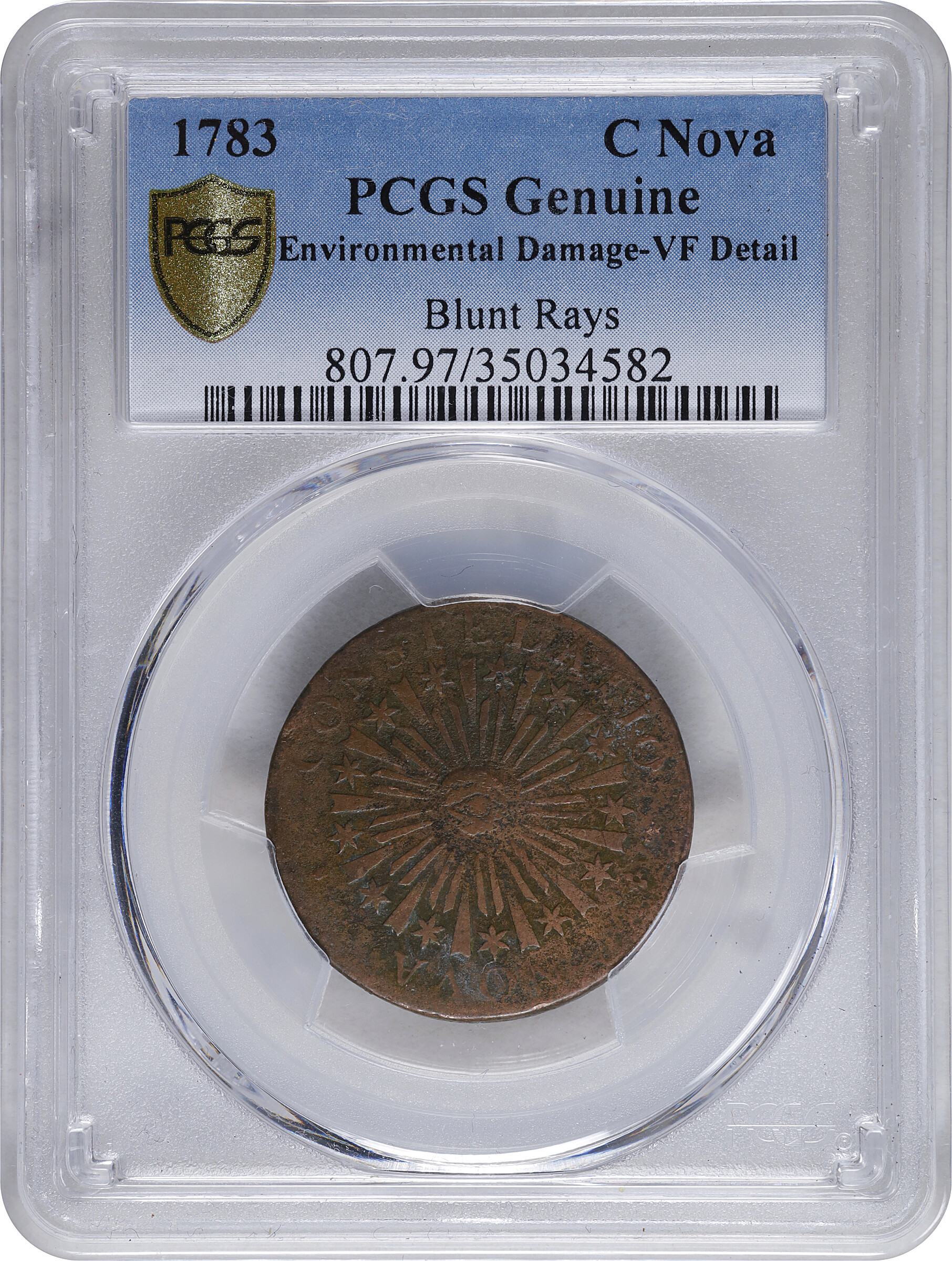 1783 Copper Nova Constellatio, Blunt Rays MS BN G4 BN thumbnail 9
