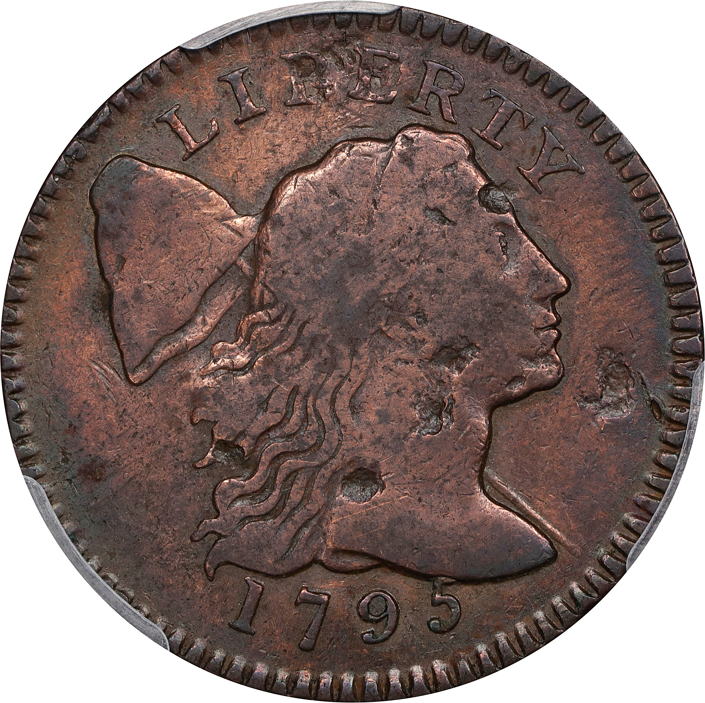 1795 Liberty Cap Cent. Lettered Edge. Fine Details--Damage (PCGS).