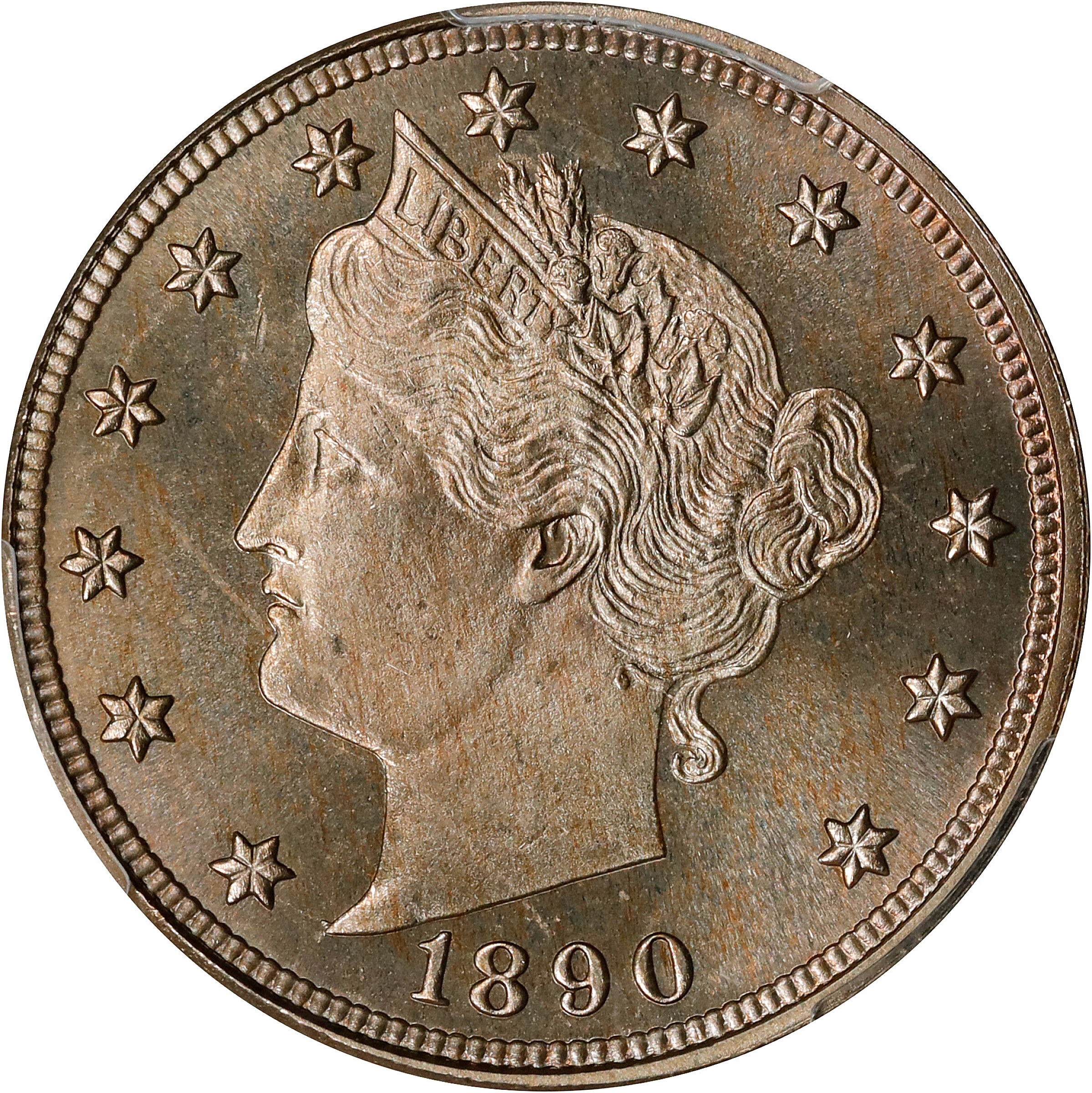 1890 Liberty Head Nickel. Proof. Unc Details--Scratch (PCGS).