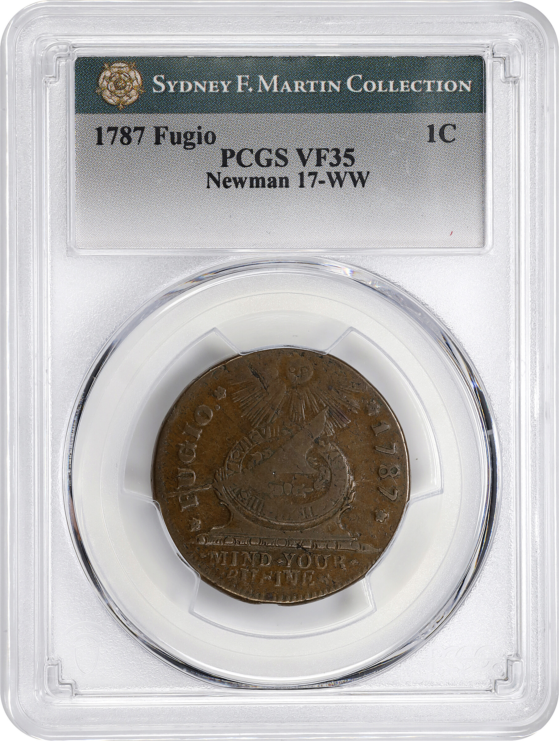 1787 Fugio 1c 4 Cinquefoils, STATES UNITED, Newman 17-WW MS BN F12 BN thumbnail 9