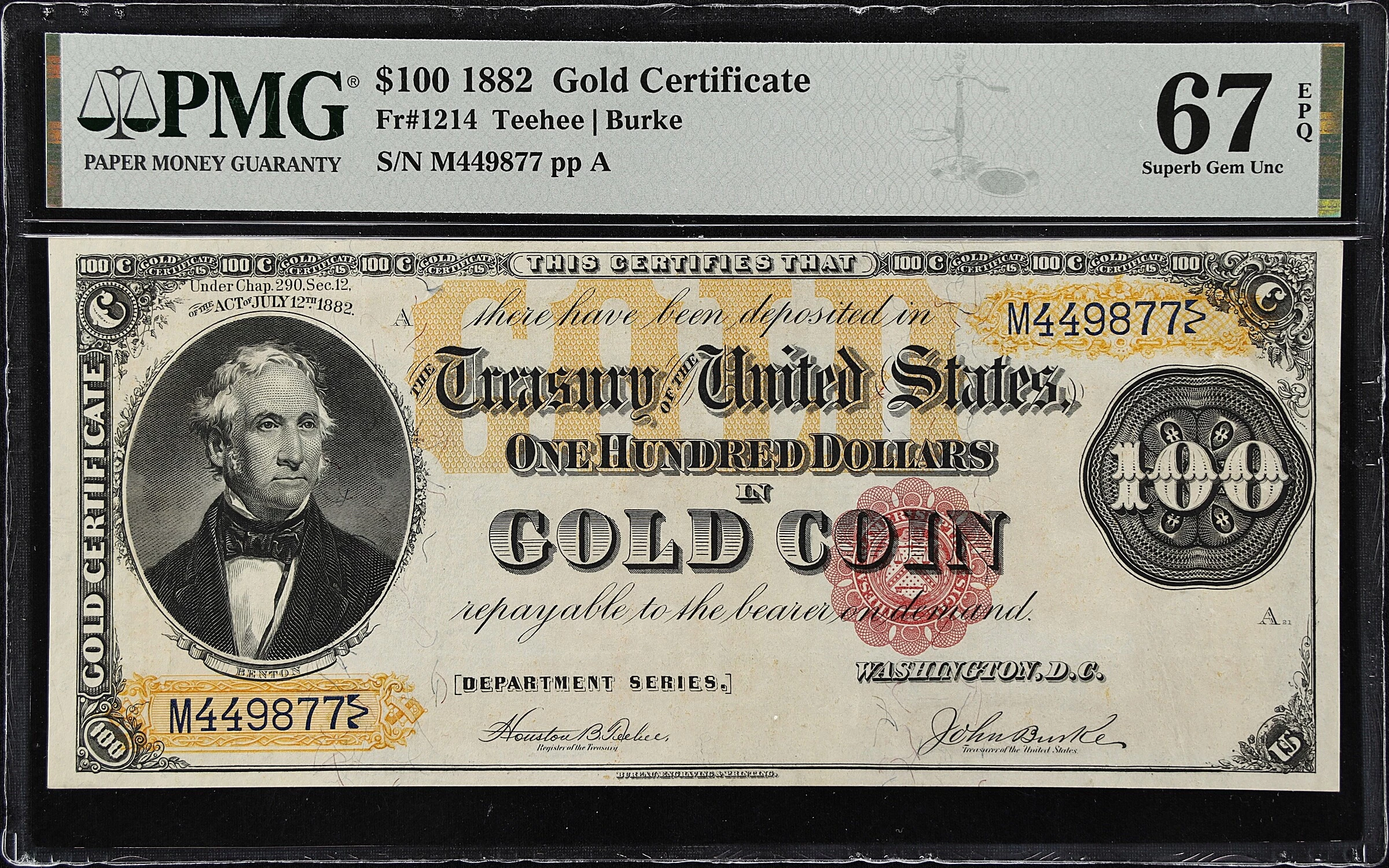 1882 Series Gold Certificates Complete Set of 7 Modern $2 Bills ($20, –  Merrick Mint