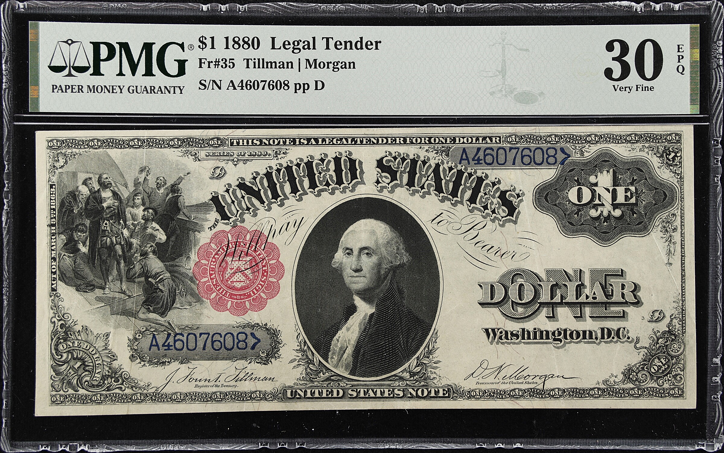 Fr. 35. 1880 $1 Legal Tender Note. PMG Very Fine 30 EPQ.