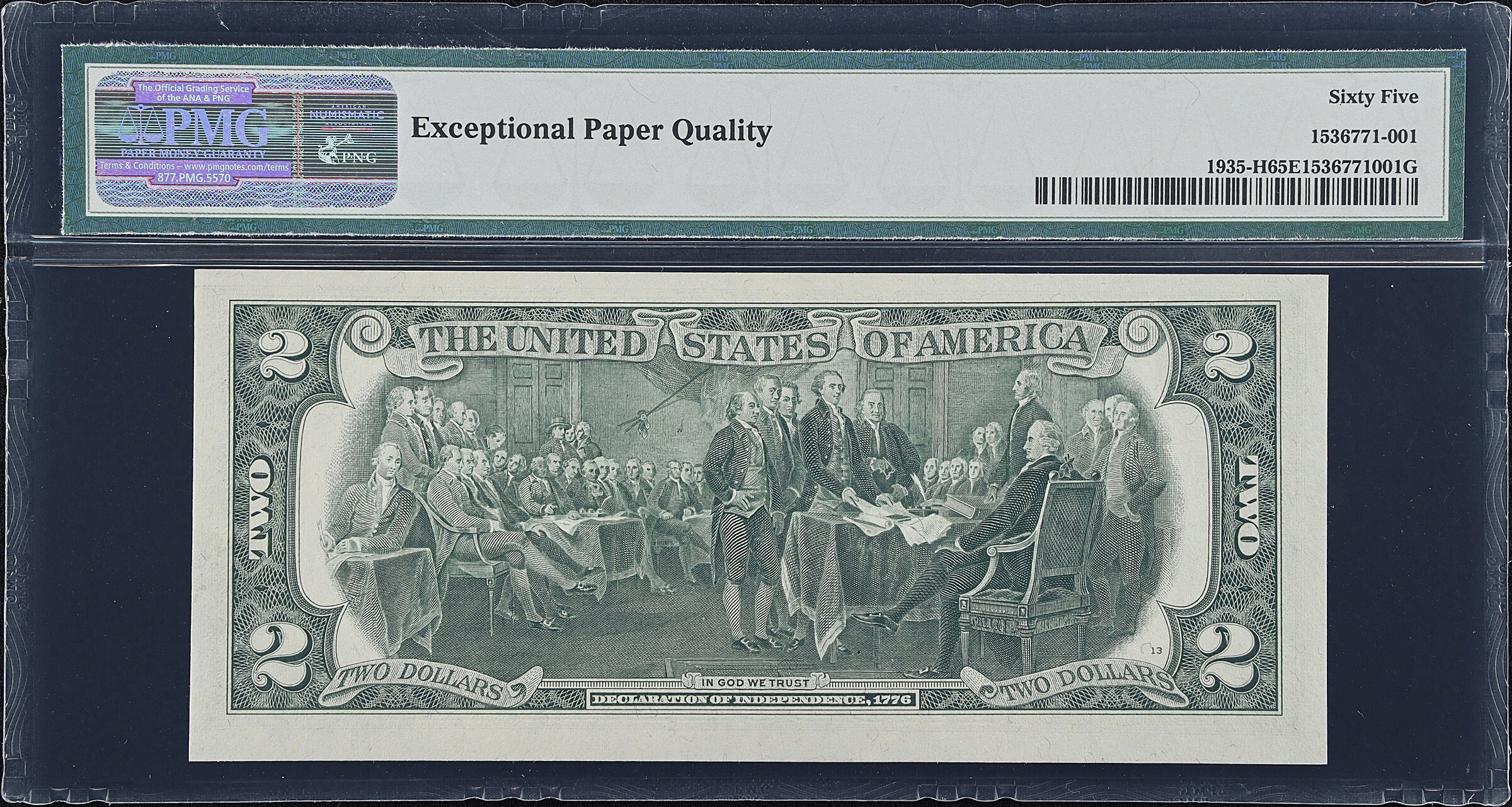 1976 $2  St. Louis (Fr. 1935H) CU65 thumbnail 2