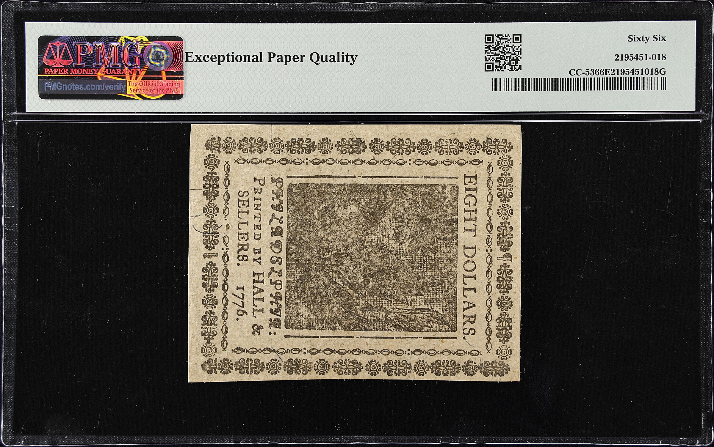 Nov 2, 1776 $8  Continental Congress (Fr. CC53) CU66 thumbnail 2