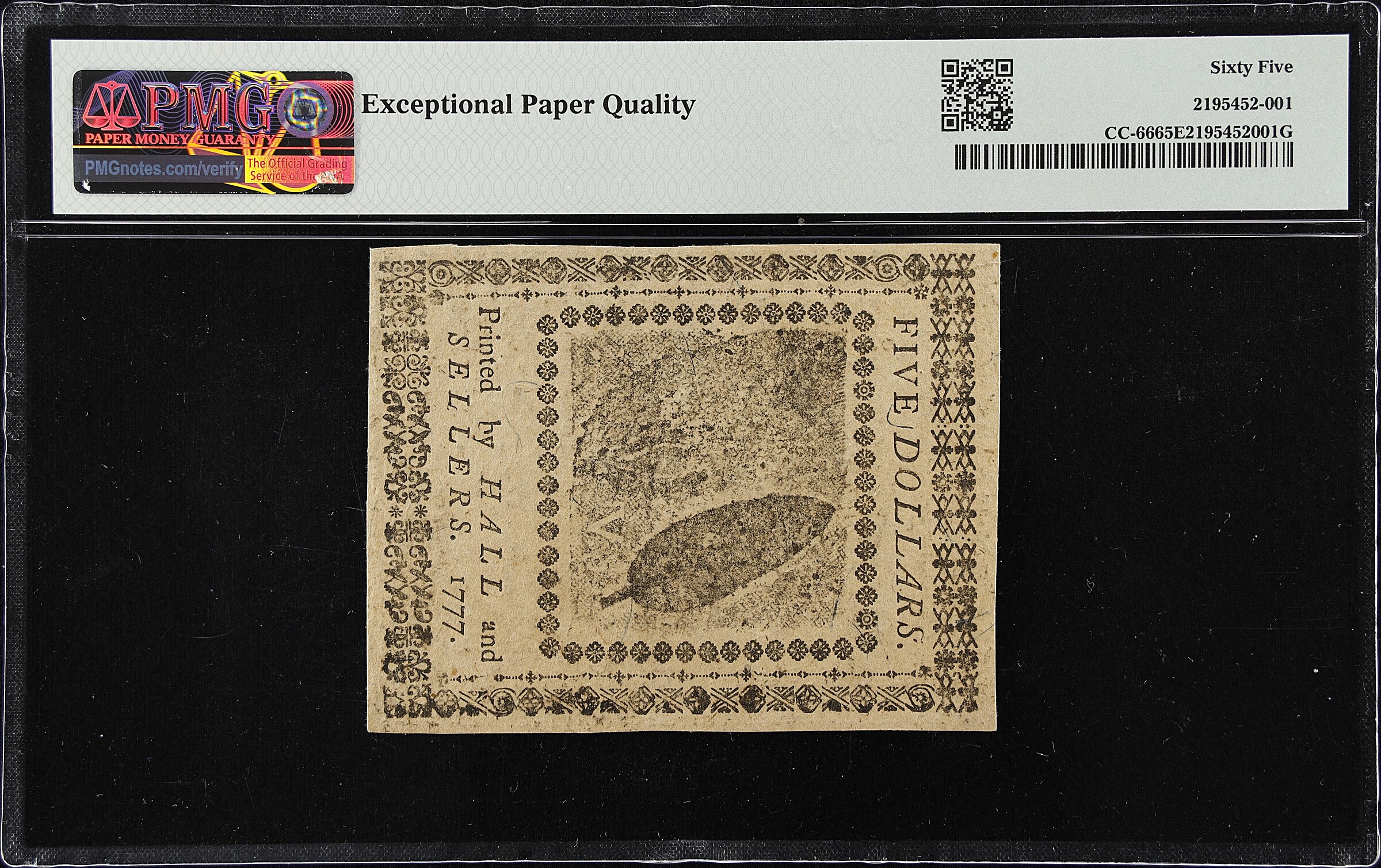 May 20, 1777 $5  Continental Congress (Fr. CC66) thumbnail 9