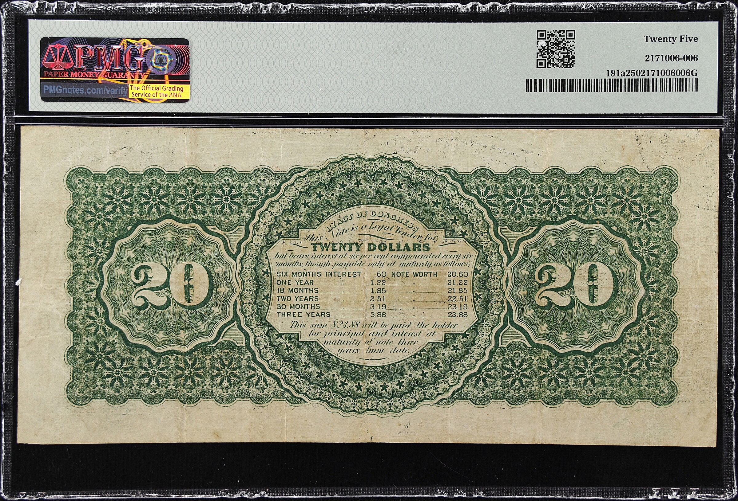 1864 $20  (Fr. 191a) thumbnail 9