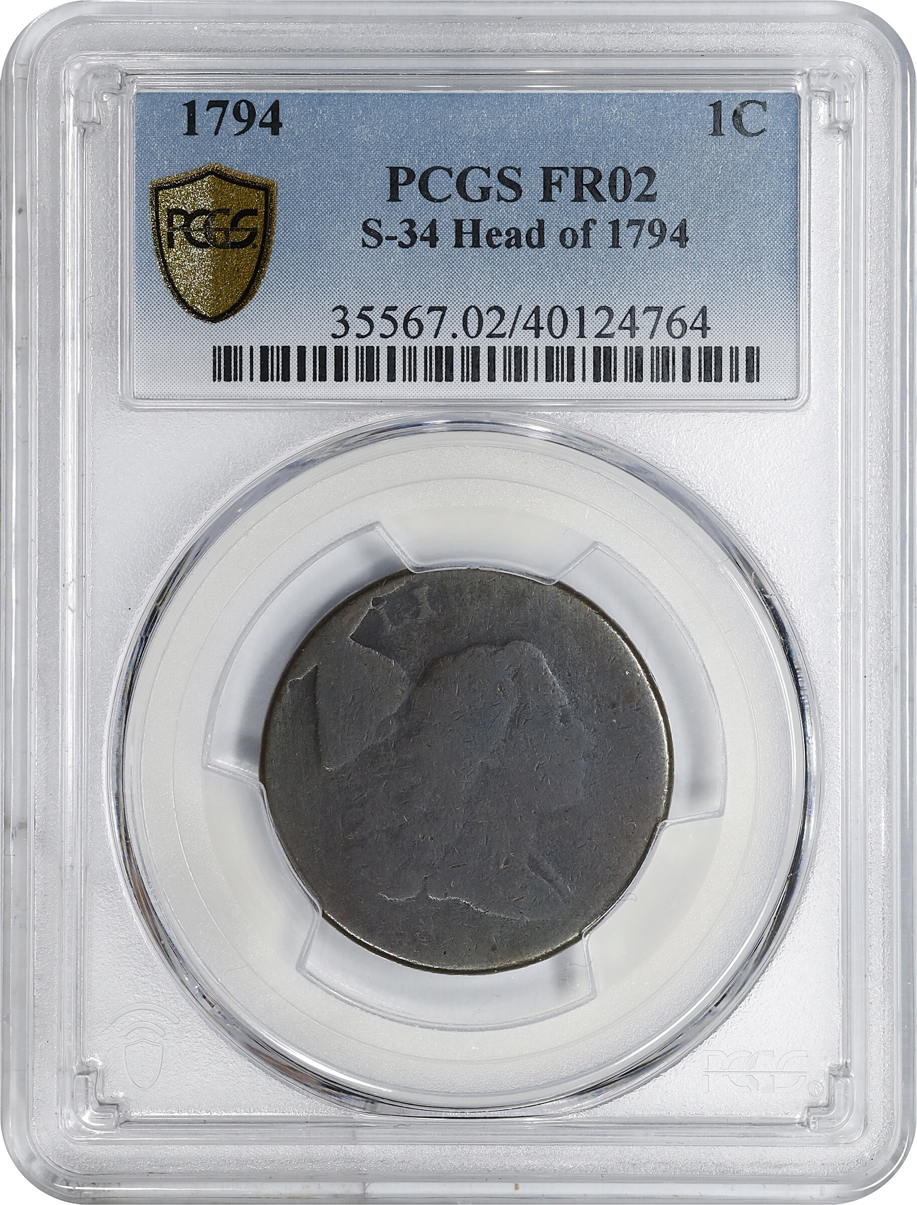 1794 1c Head of 1794, S-34  MS BN thumbnail 6