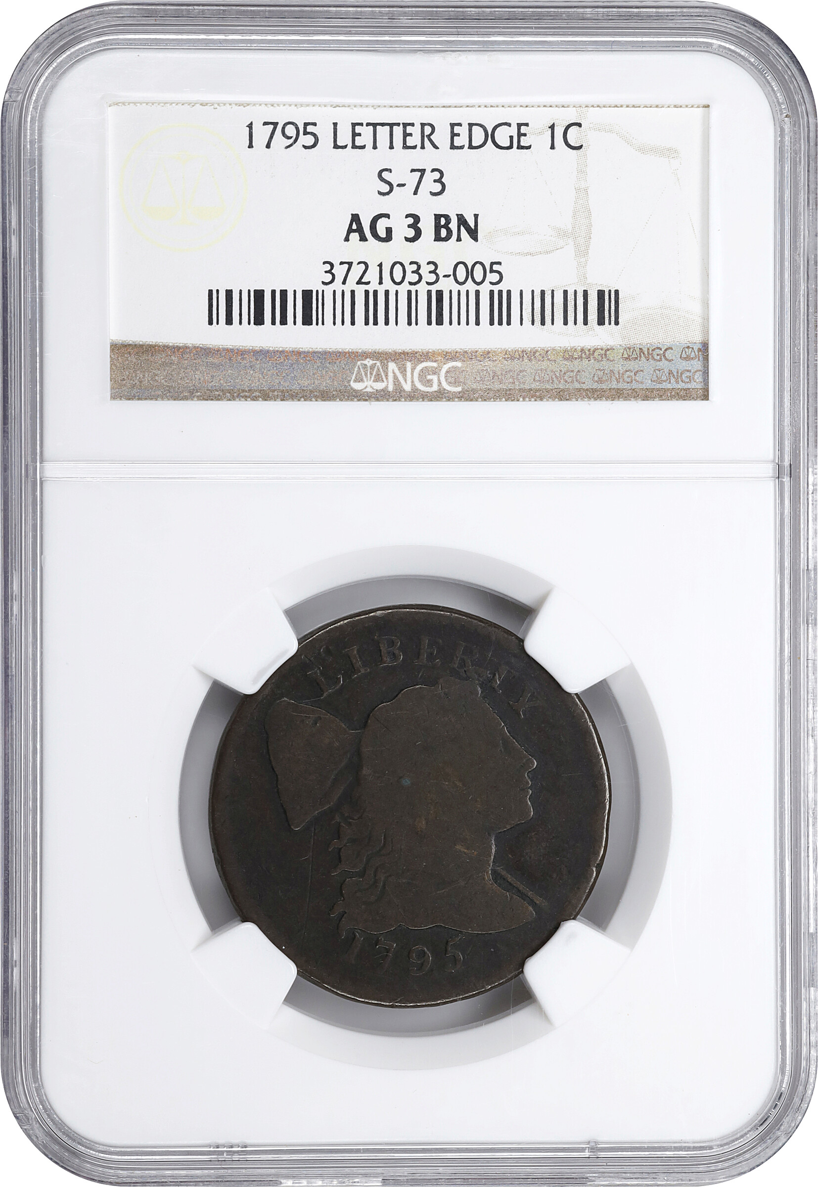 1795 1c Lettered Edge, S-73  MS BN thumbnail 7