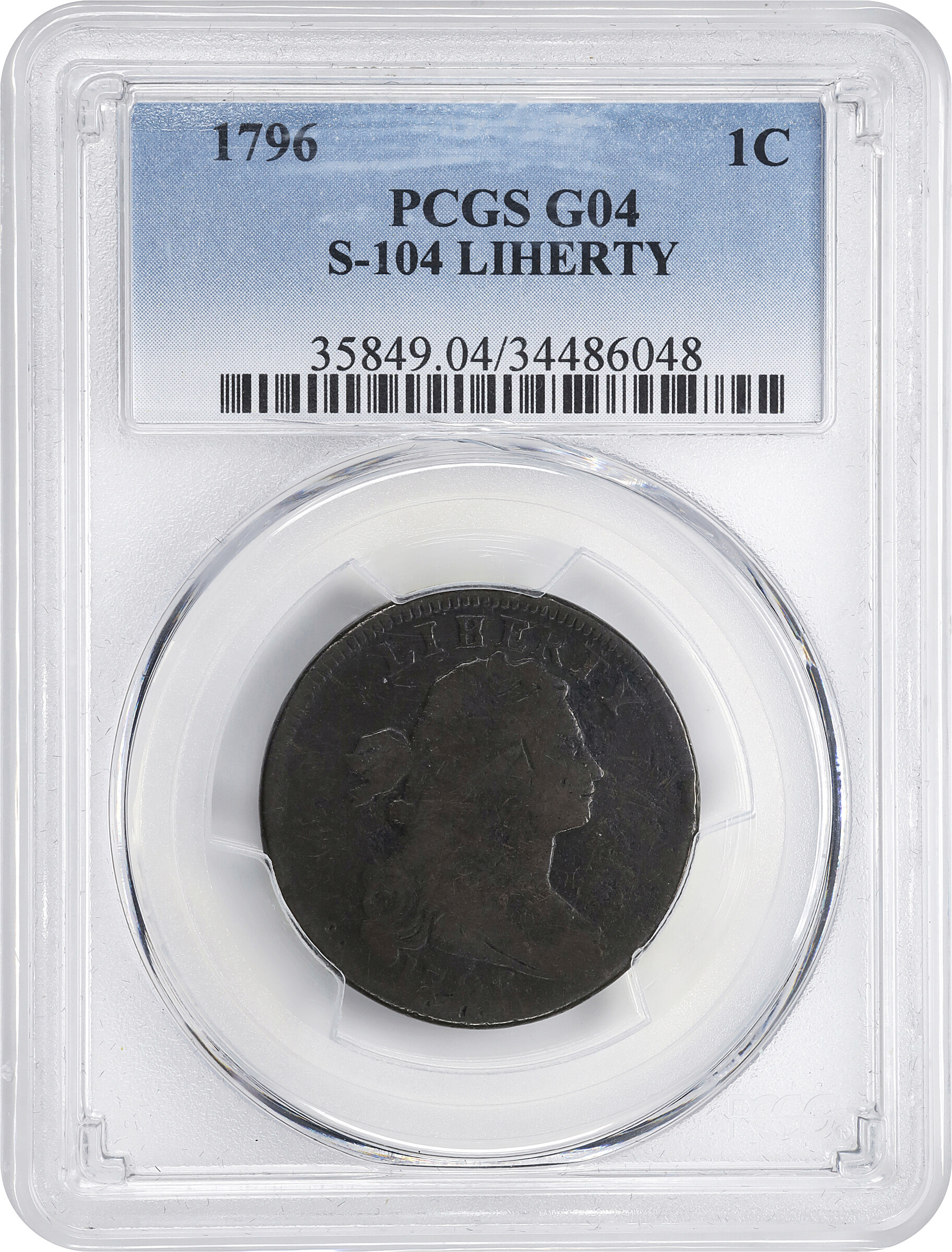 1796 1c Draped Bust, LIHERTY MS BN G4 BN thumbnail 5