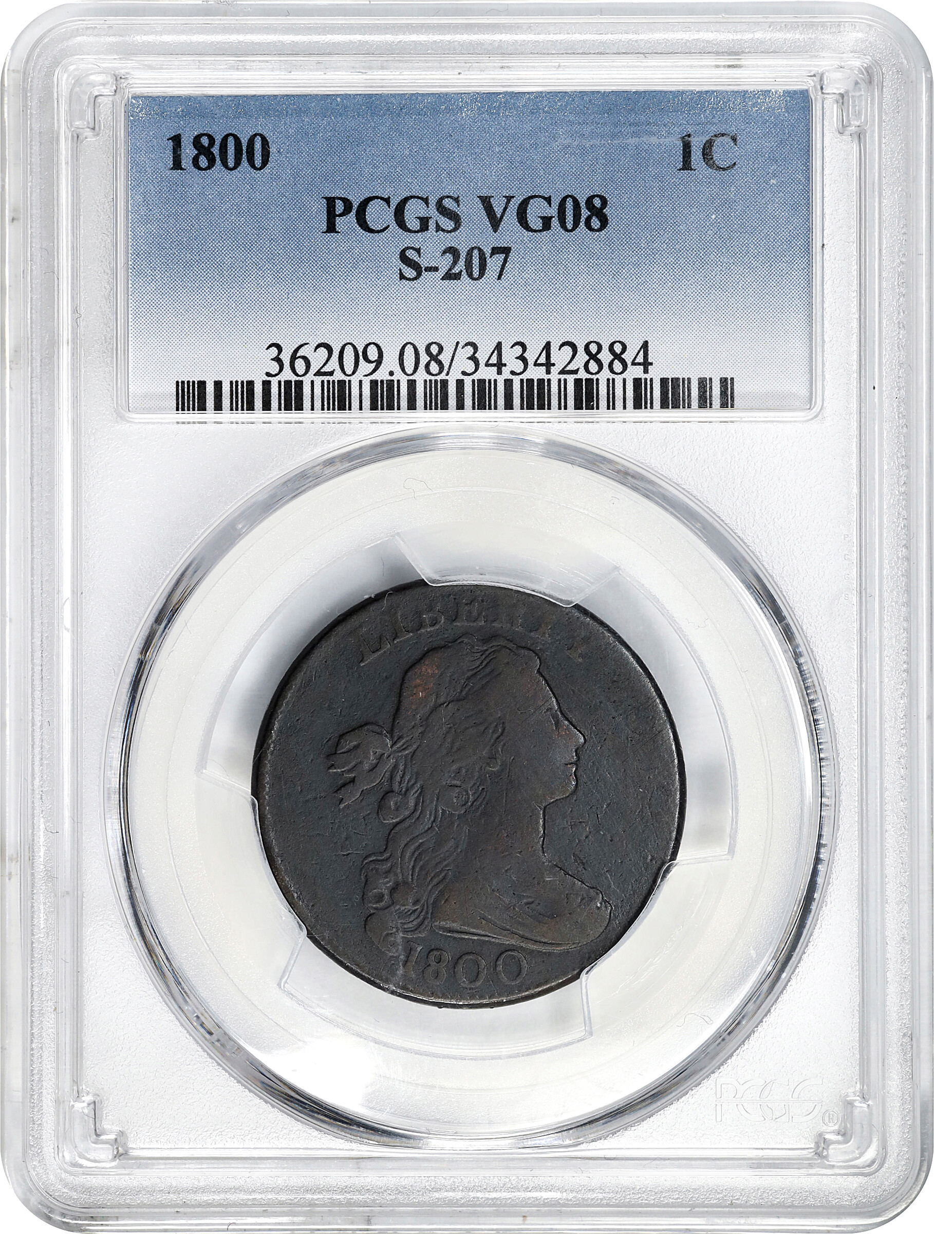 1800 1c Normal Date, S-207  MS BN thumbnail 6