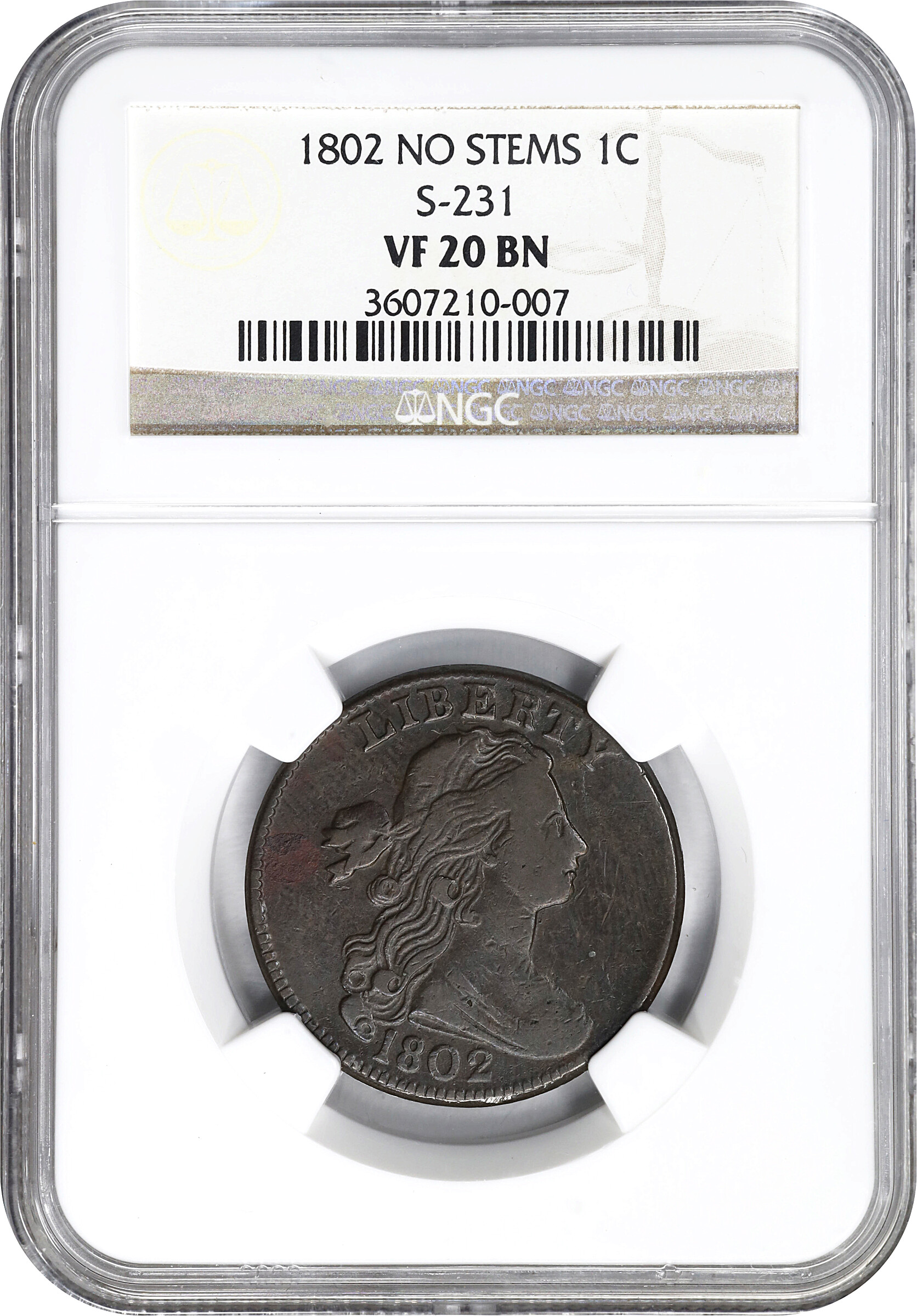 1802 1c No Stems, S-231  MS BN VF25 BN CAC thumbnail 23