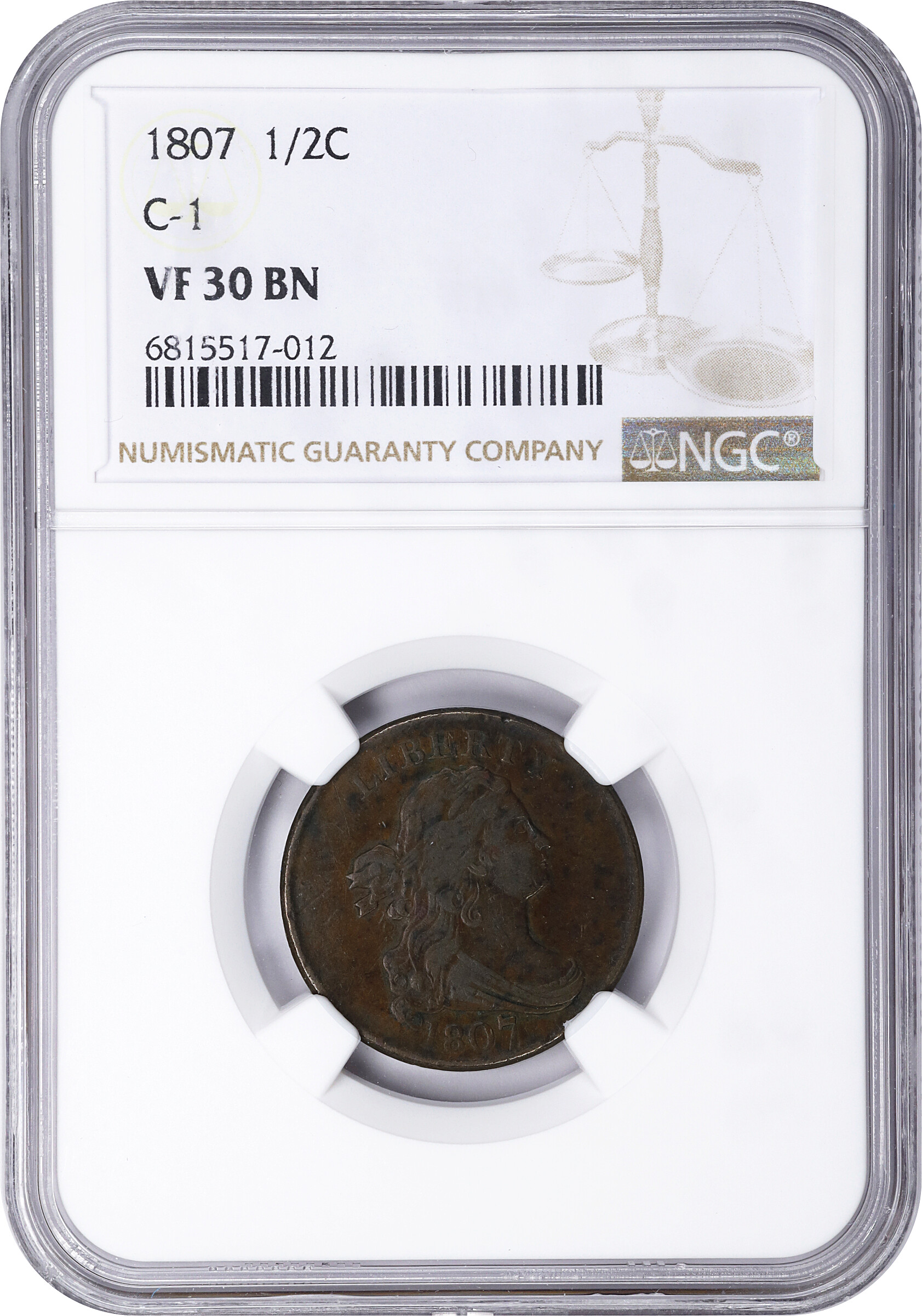 1807 1/2c C-1 MS BN VG10 BN thumbnail 25