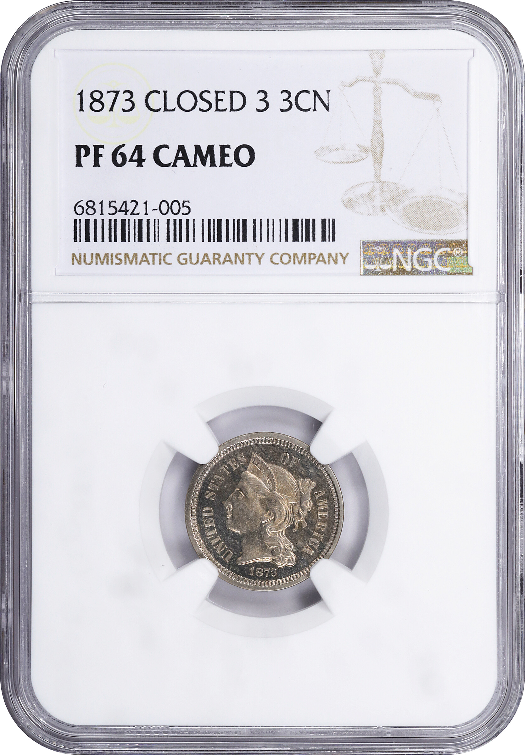 1873 3cN Closed 3 PR CAM PR62 CAM CAC thumbnail 11