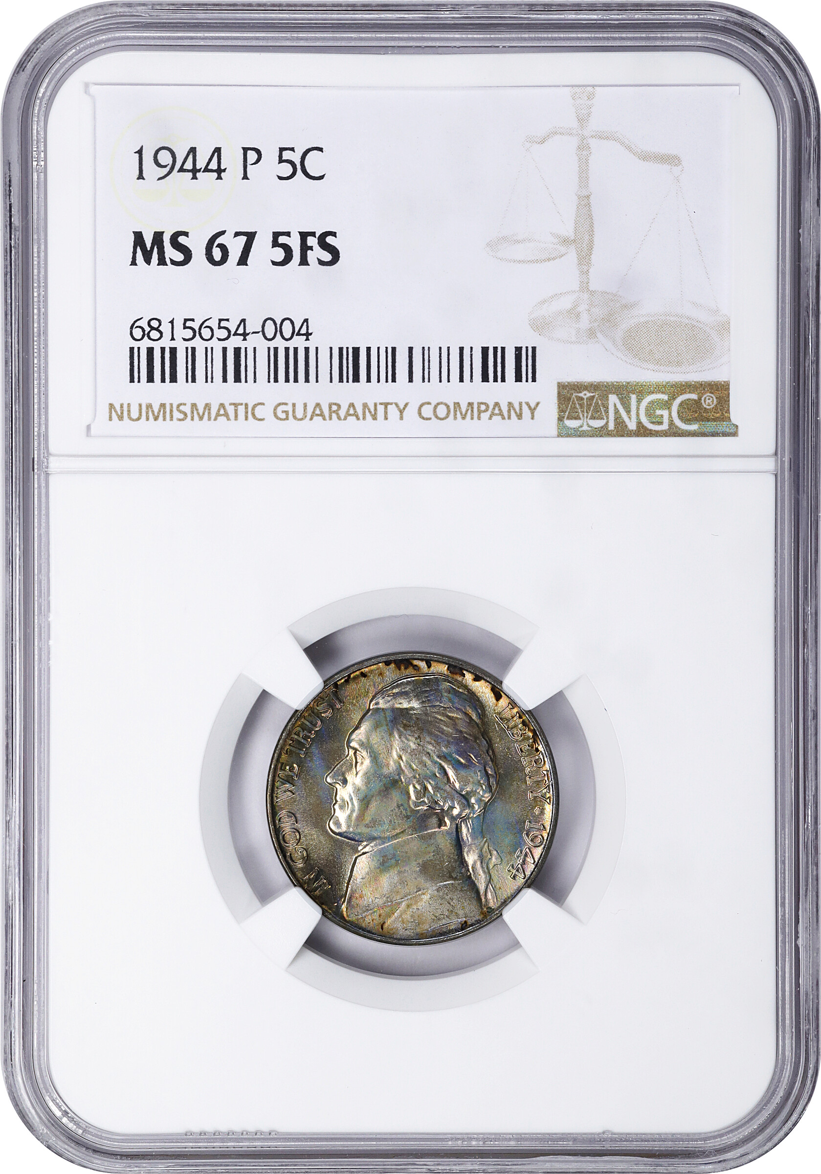 1944-P 5c Silver MS FS MS67 FS thumbnail 6
