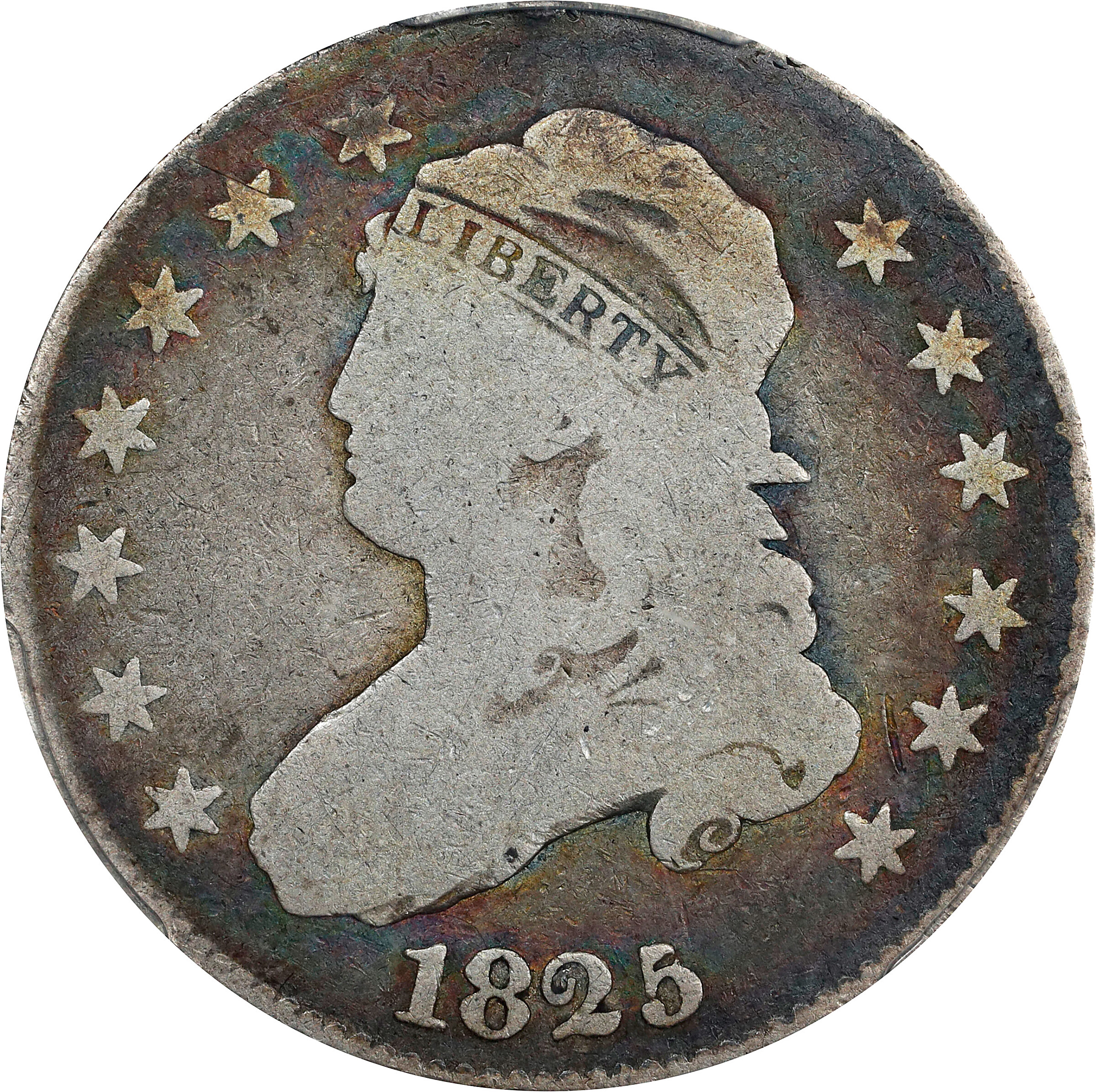 1825/4/2 Capped Bust Quarter. B-2. Good-6 (PCGS).