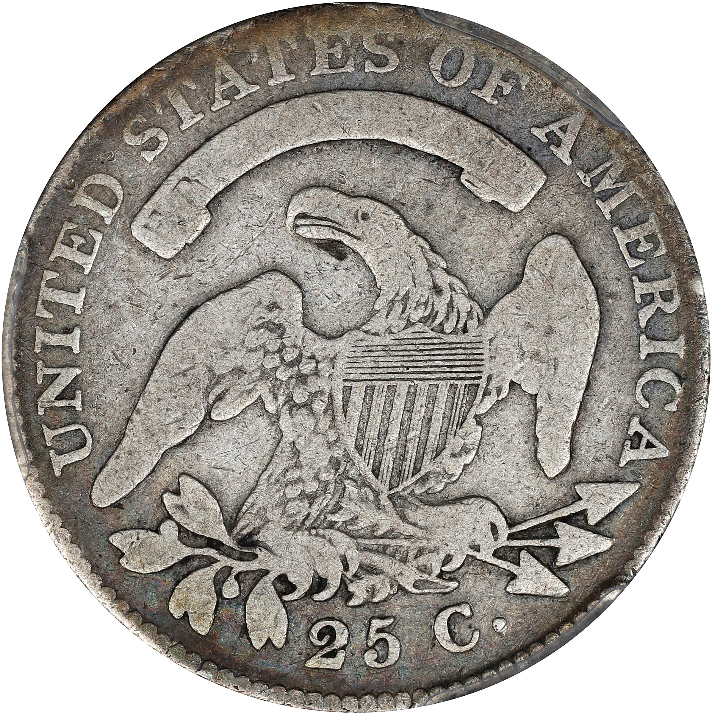 1825/4/(2) 25c Overdate, B-2, FS-302 G6 thumbnail 2