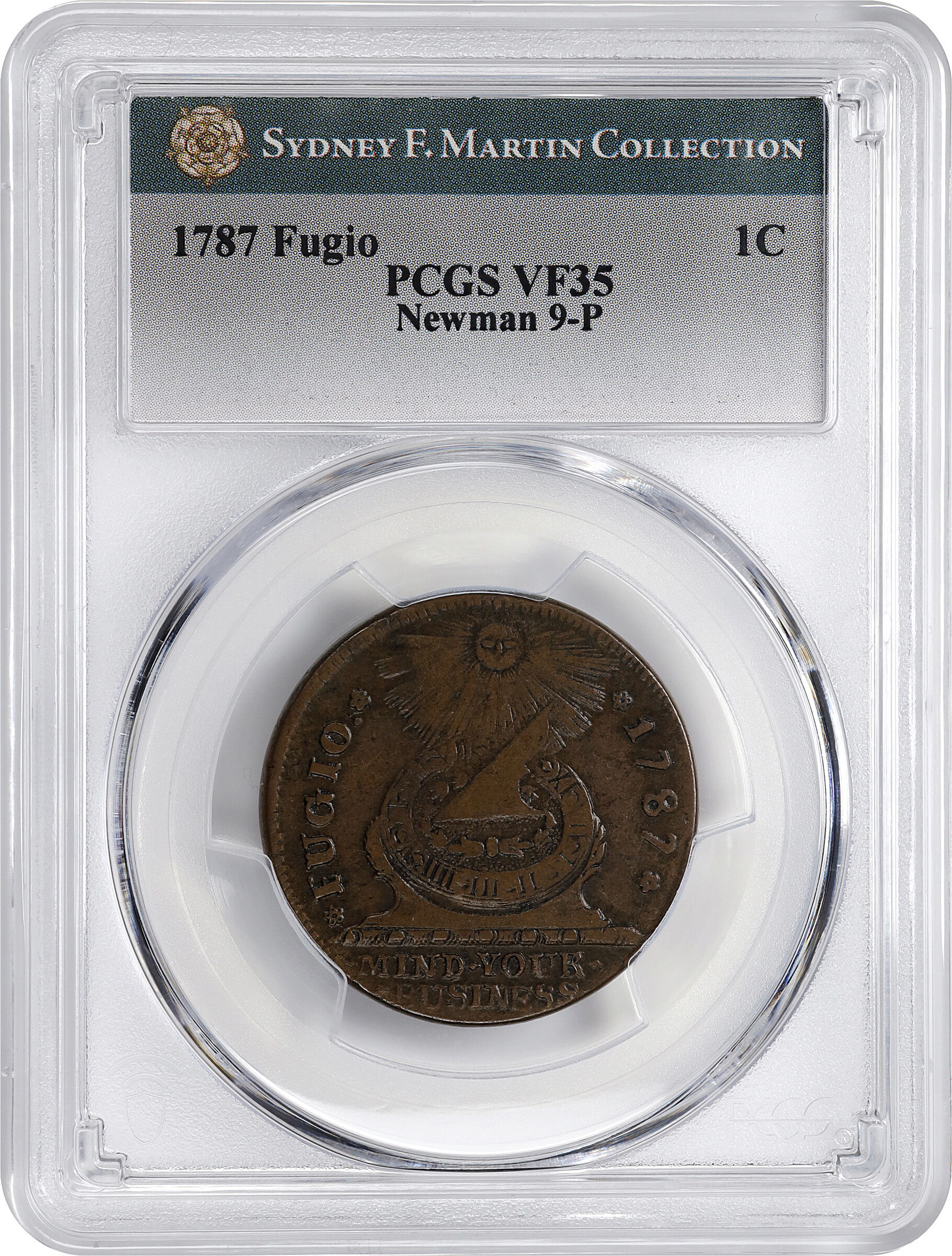 1787 Fugio 1c 4 Cinquefoils, STATES UNITED, Newman 9-P MS BN VF35 BN thumbnail 3