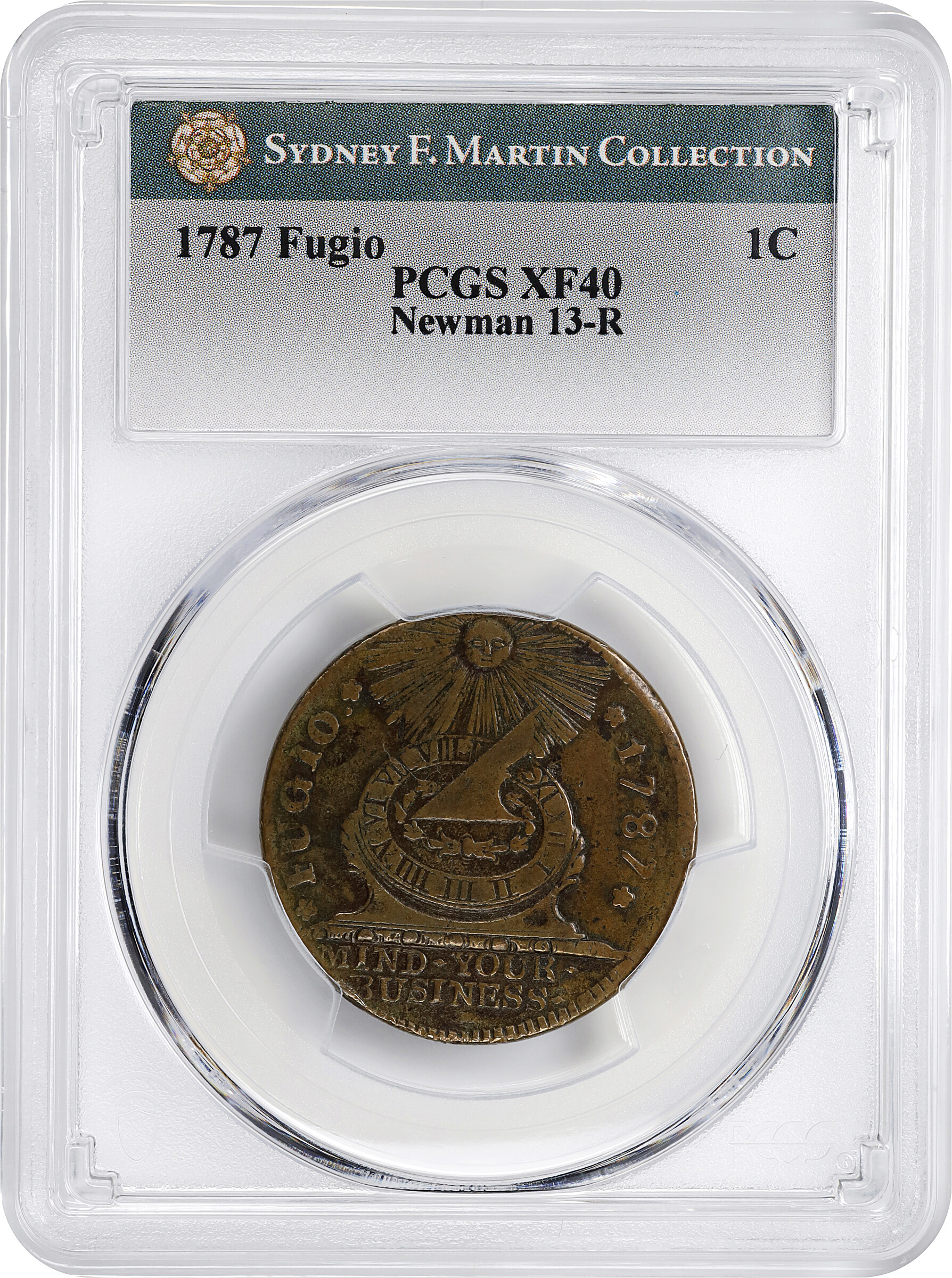 1787 Fugio 1c 4 Cinquefoils, STATES UNITED, Newman 13-R MS BN VG10 BN CAC thumbnail 24