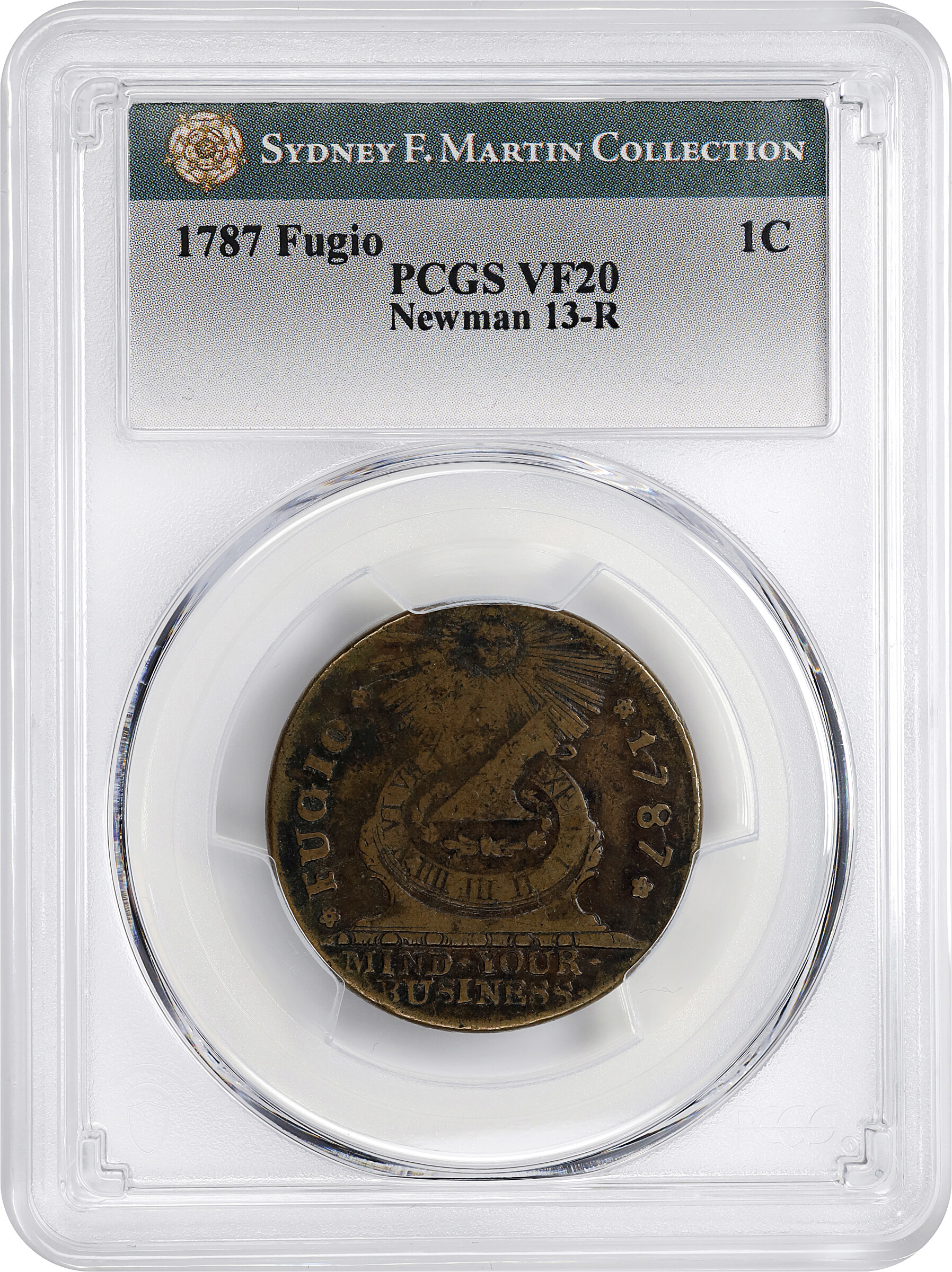 1787 Fugio 1c 4 Cinquefoils, STATES UNITED, Newman 13-R MS BN VG10 BN CAC thumbnail 5