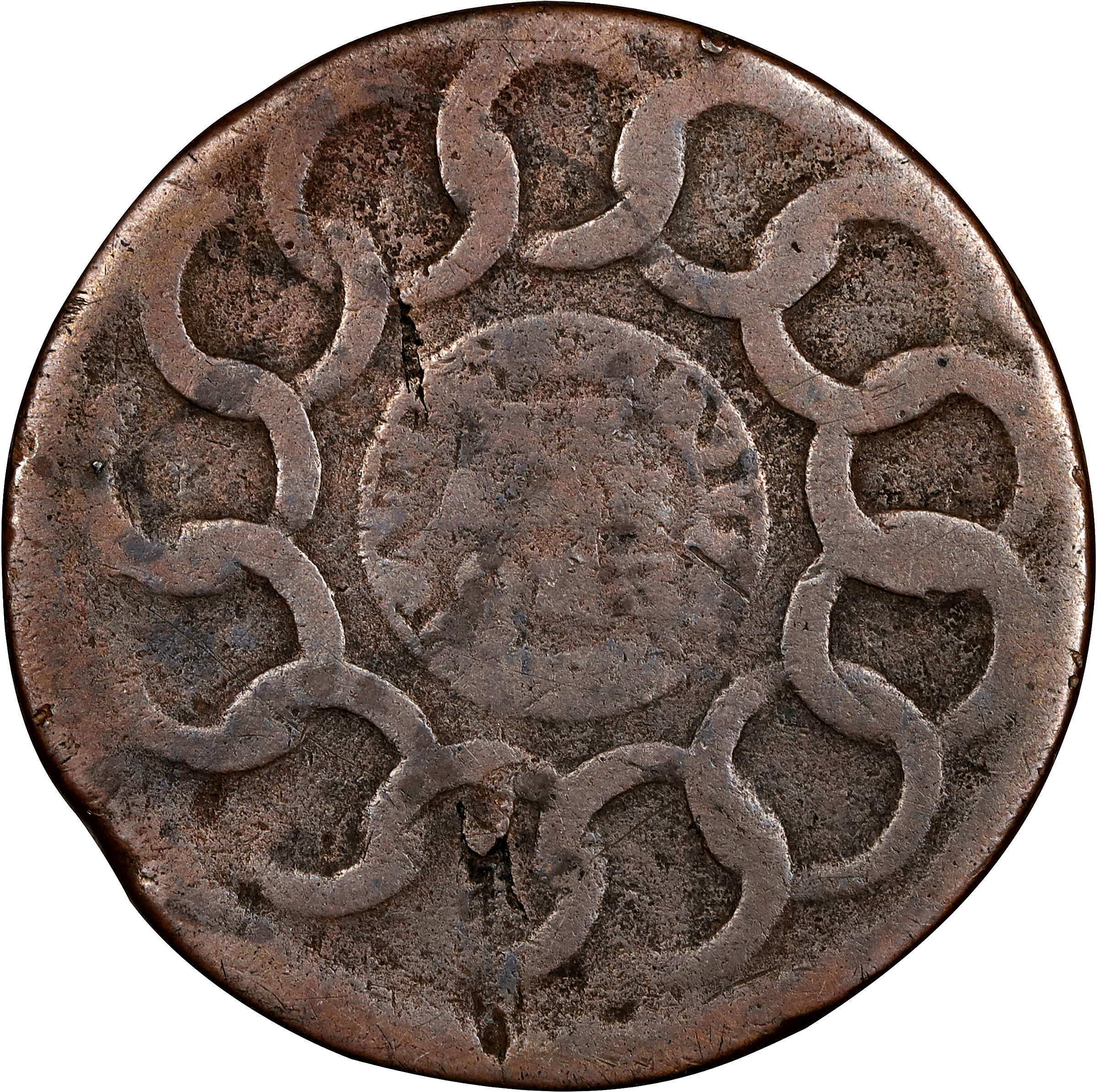 1787 Fugio 1c 4 Cinquefoils, STATES UNITED, Newman 17-WW MS BN F12 BN thumbnail 4