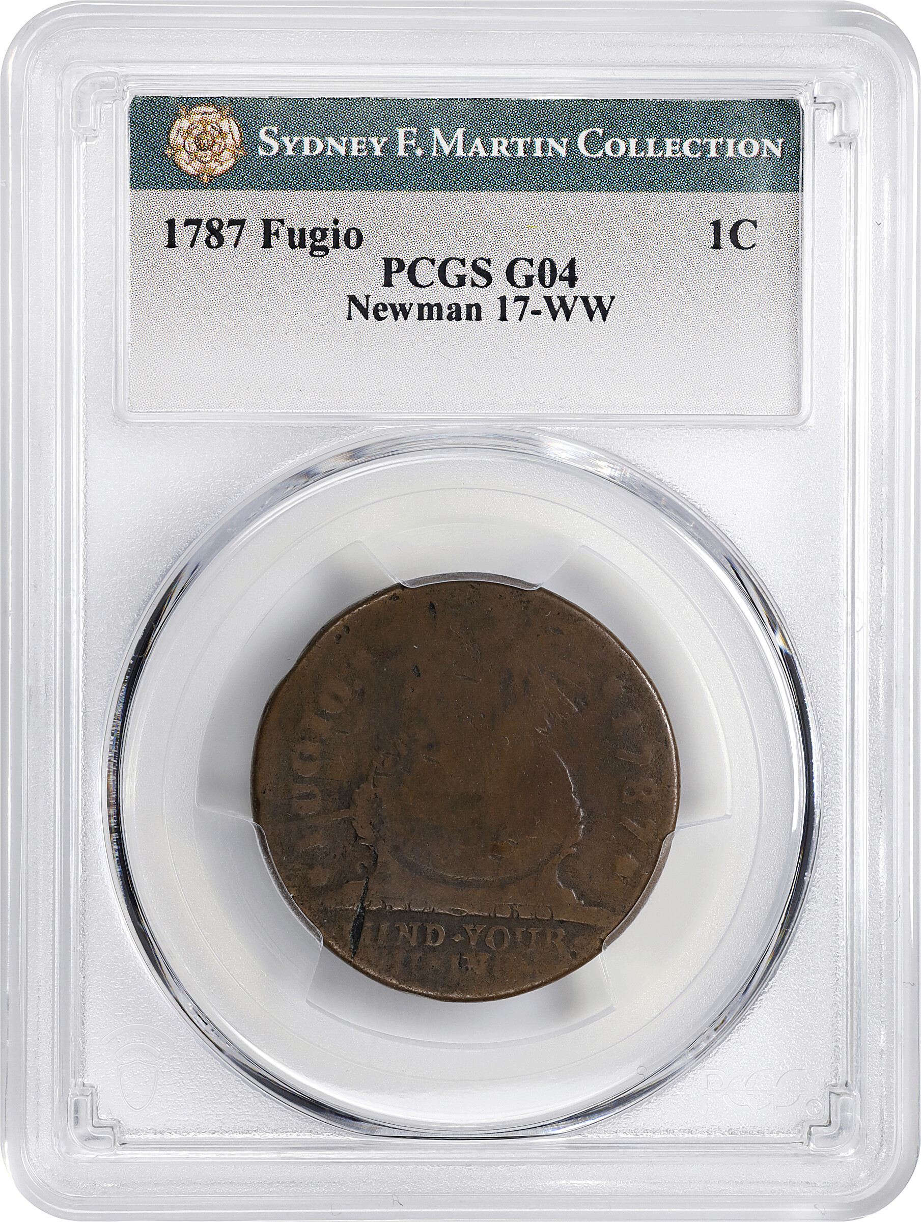 1787 Fugio 1c 4 Cinquefoils, STATES UNITED, Newman 17-WW MS BN F12 BN thumbnail 5