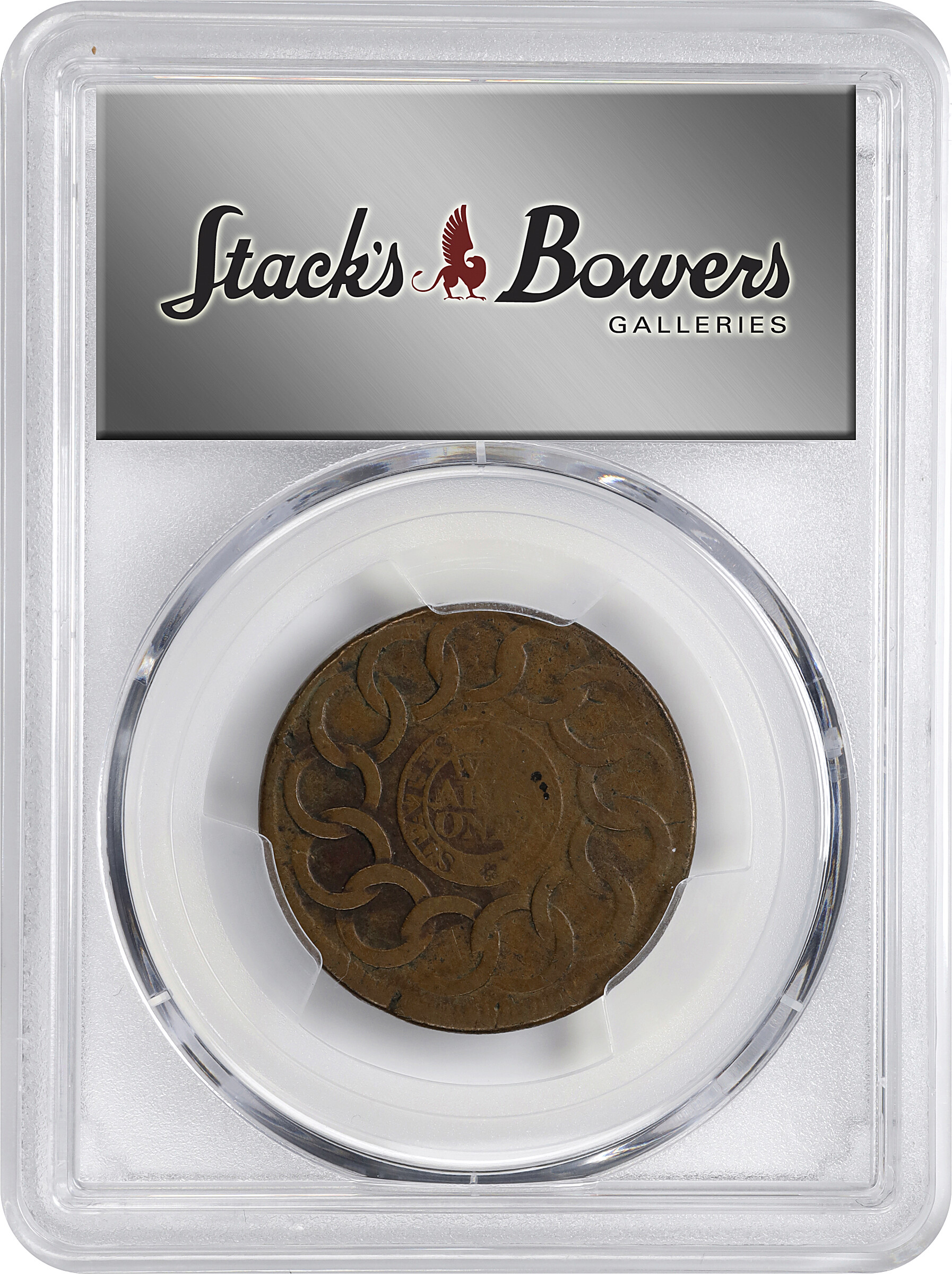 1787 Fugio 1c Cinquefoils, Raised Rims MS BN F12 BN thumbnail 4