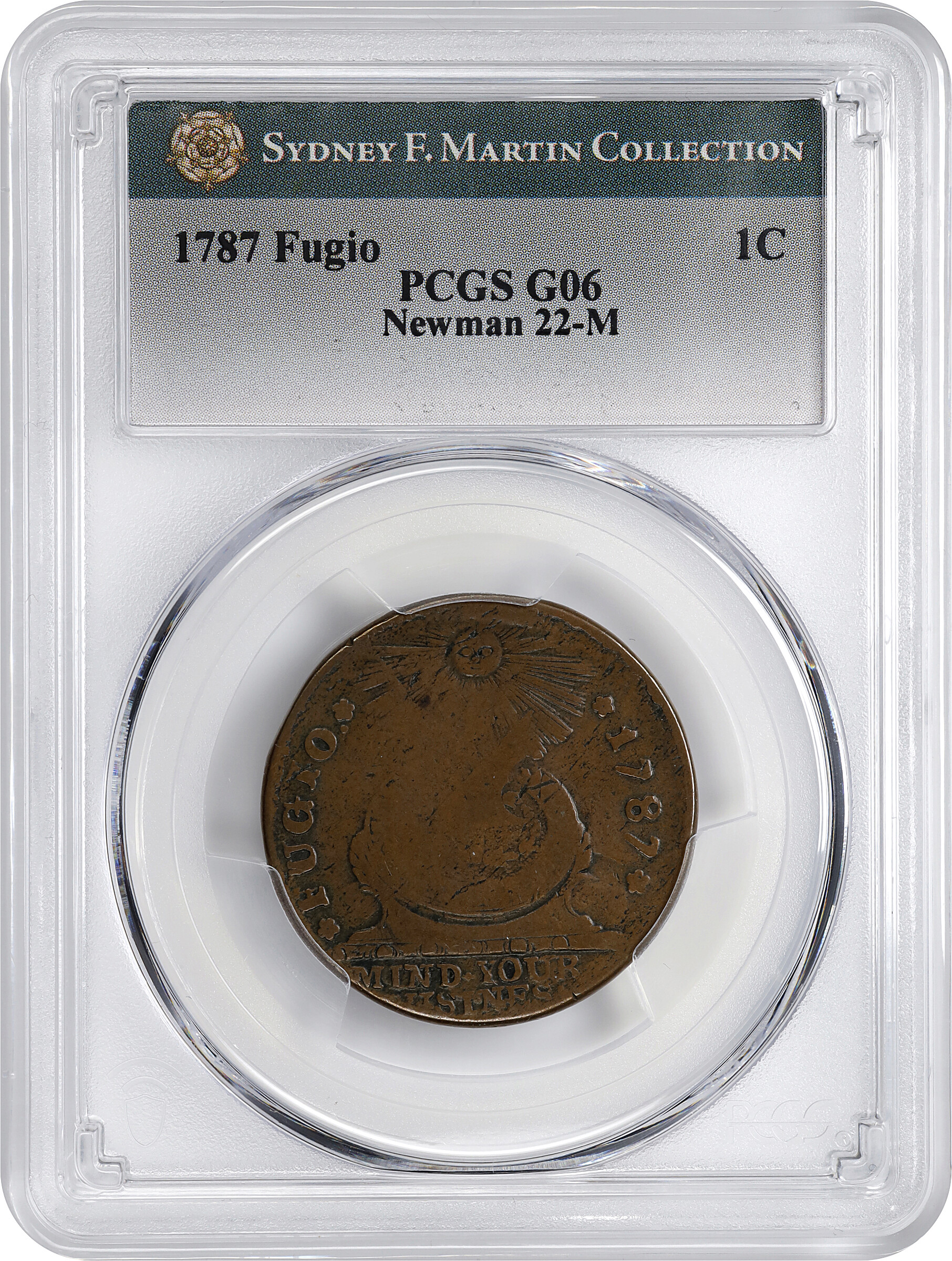 1787 Fugio 1c 4 Cinquefoils, STATES UNITED, Newman 22-M MS BN F15 BN thumbnail 3