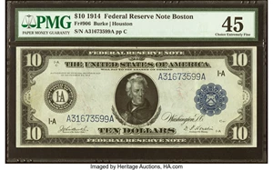 image for: Fr. 906 $10 1914 Federal Reserve Note PMG Choice Extremely Fine 45....