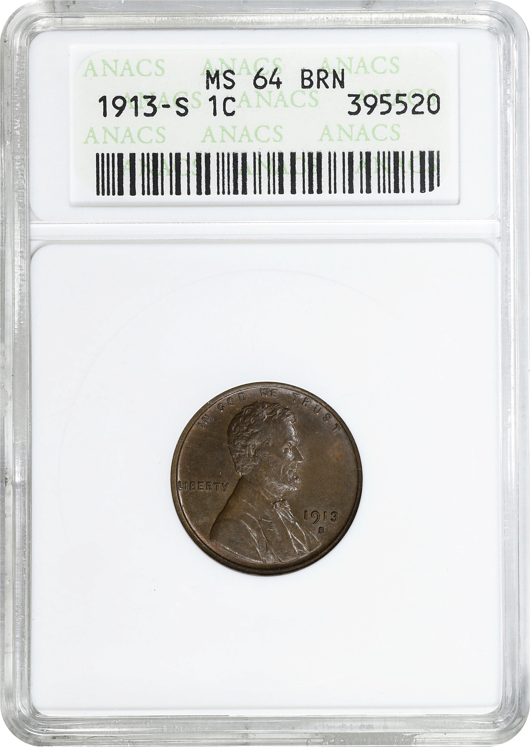 1913-S 1c MS BN MS64 BN thumbnail 3