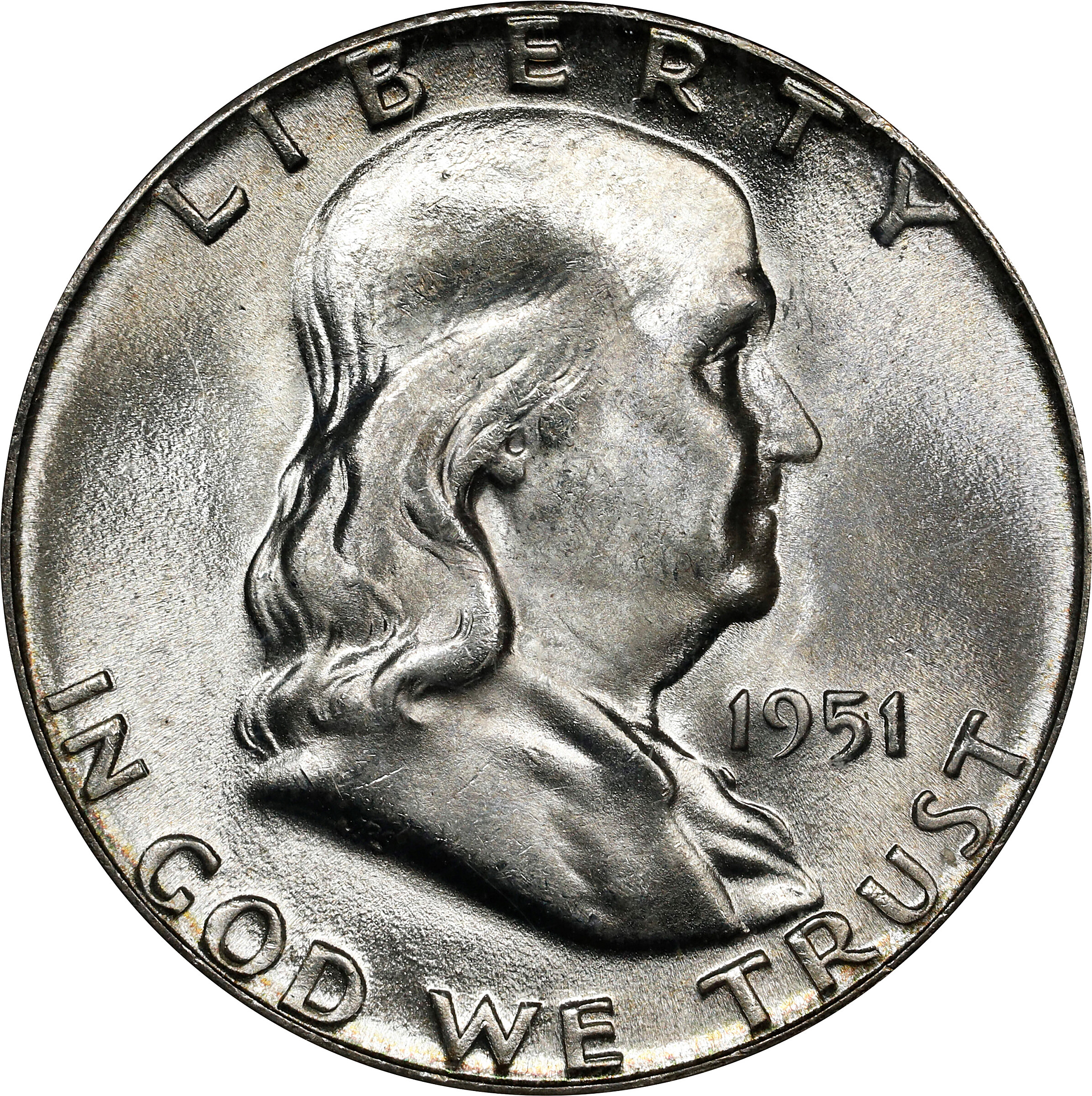 1951 Franklin Half Dollar. MS-64 (PCGS). OGH Generation 3.1.