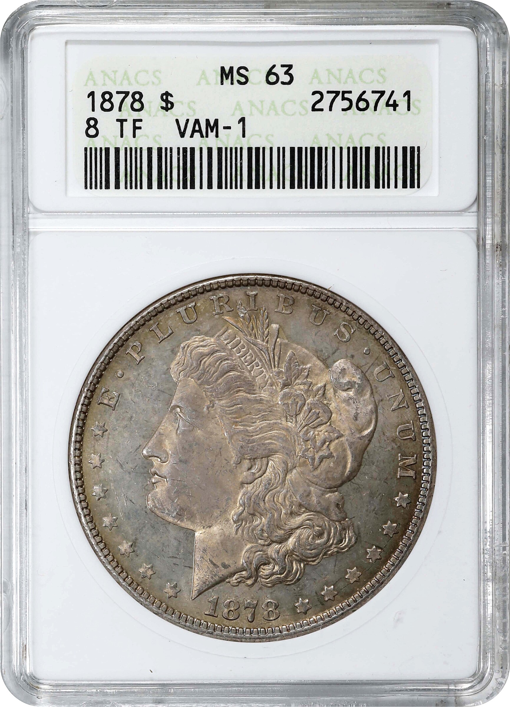 1878 8TF $1  Spear Point, VAM-1 MS63 thumbnail 7