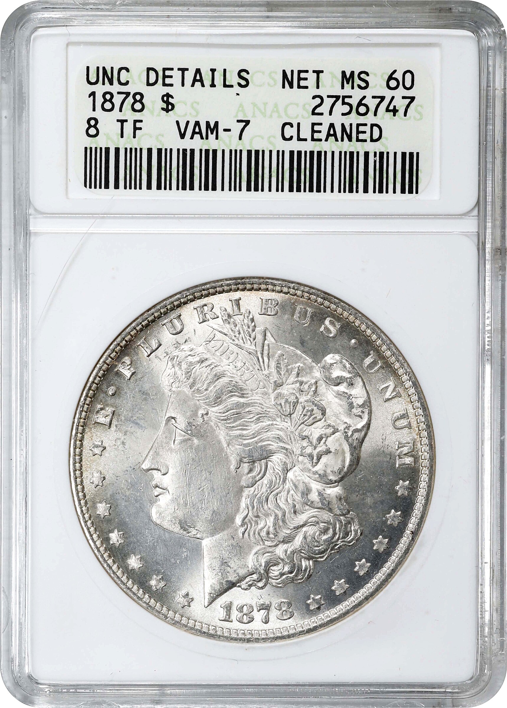 1878 8TF $1  Tripled E, VAM-7 MS60 thumbnail 3