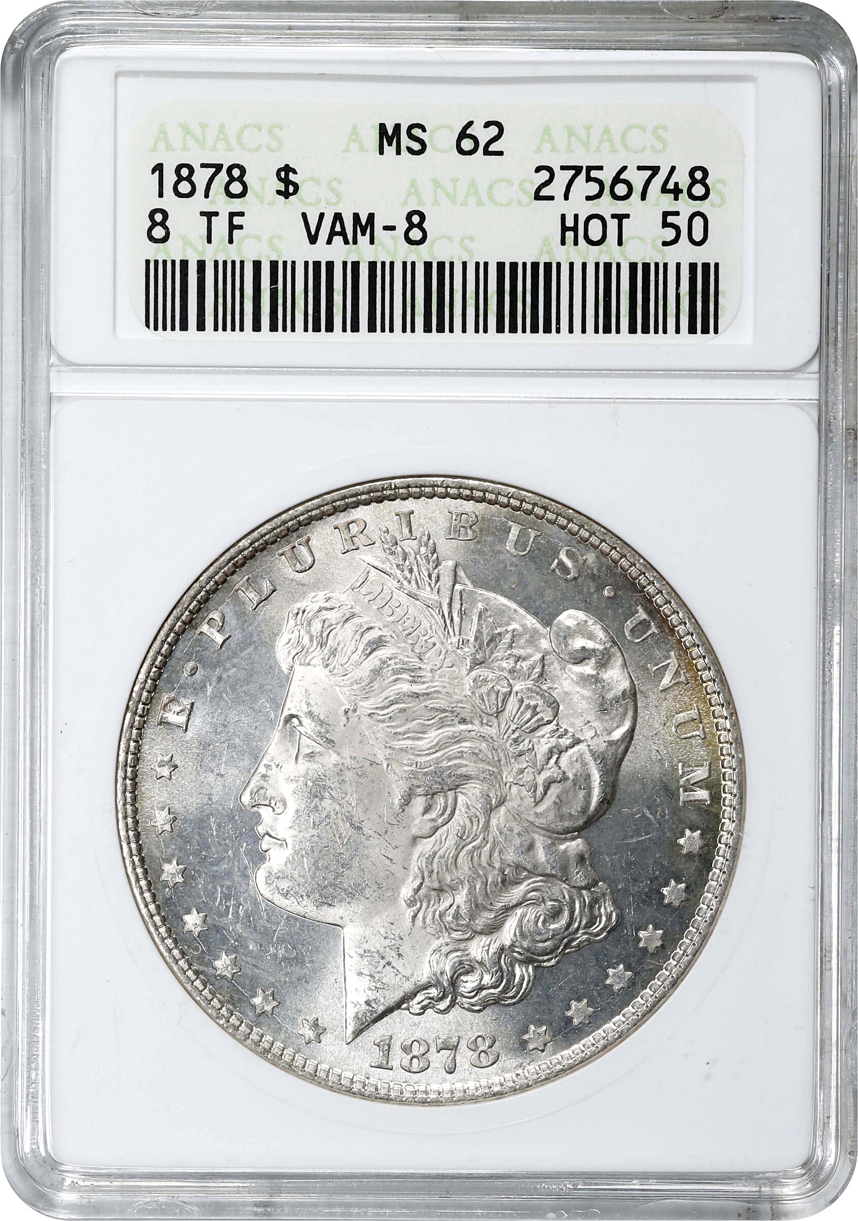 1878 8TF $1  Stick Feather, VAM-8 MS60 thumbnail 17