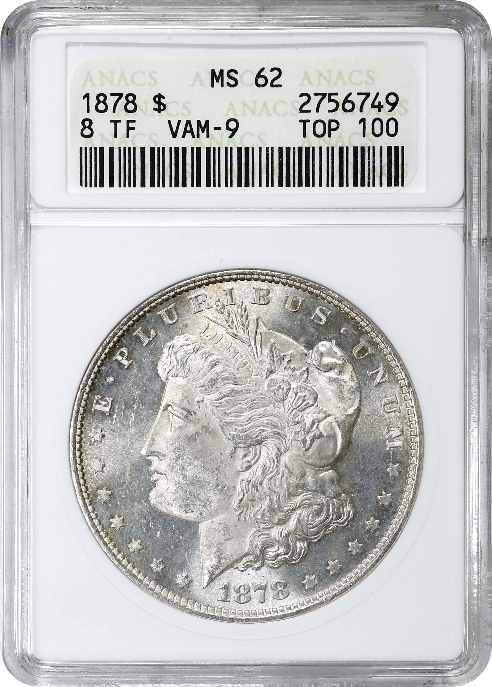1878 8TF $1  First Die Pair, VAM-9 MS64 thumbnail 5