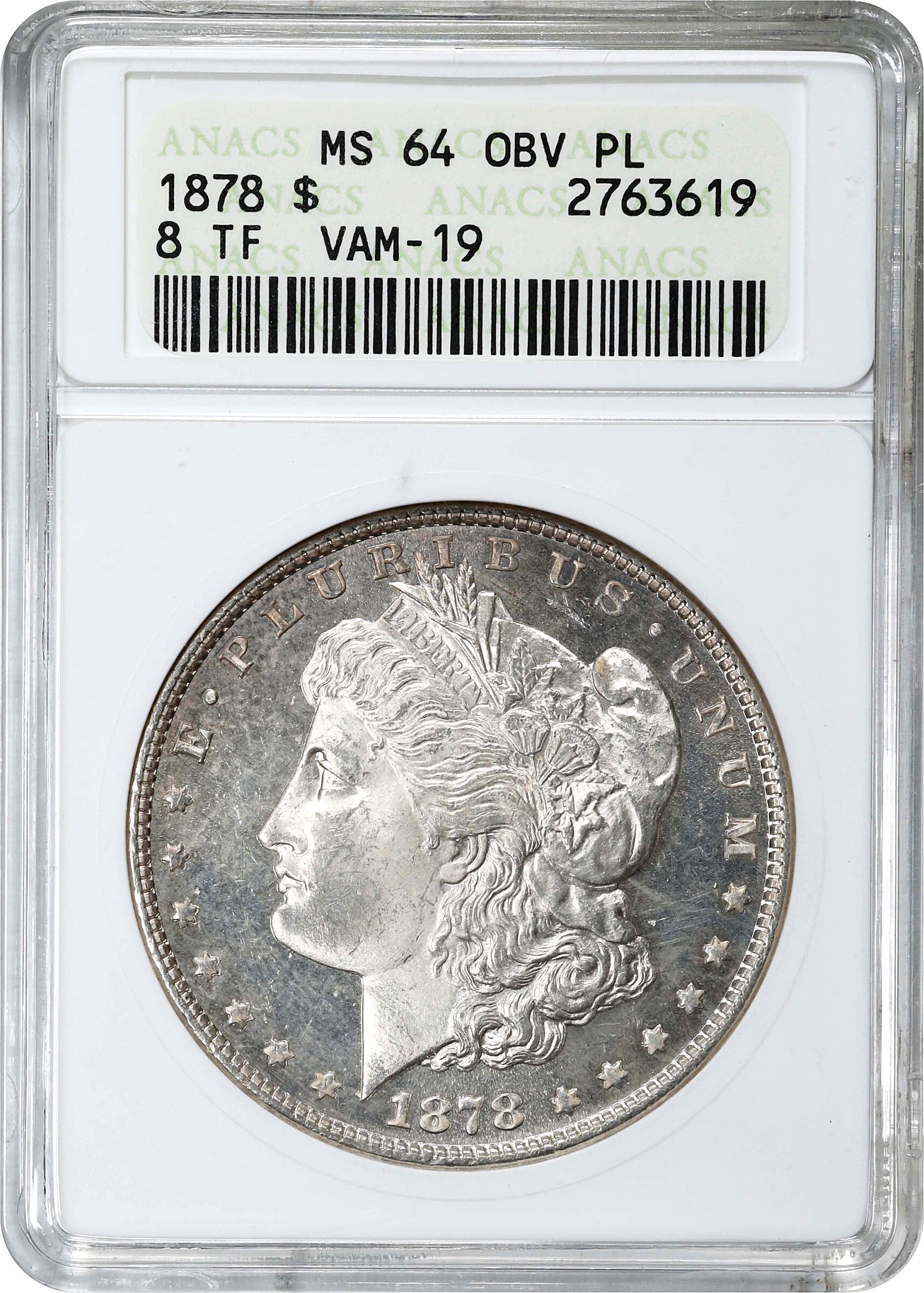 1878 8TF $1  Doubled Date, VAM-19 MS PL MS61 PL thumbnail 9