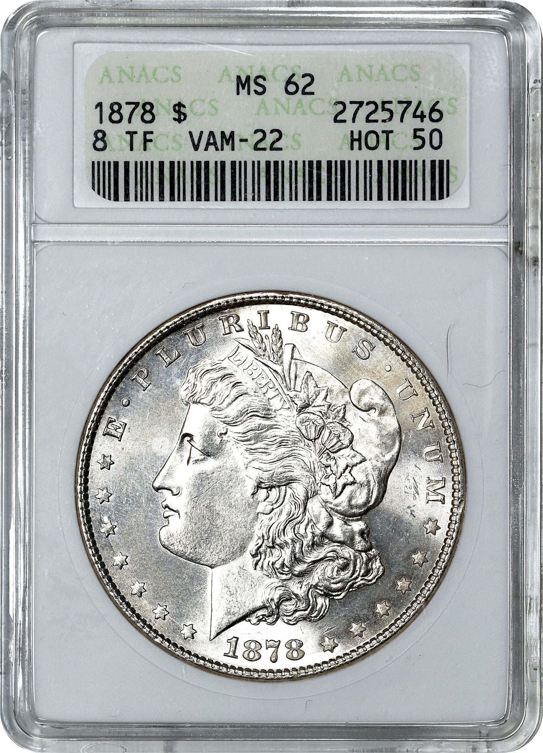 1878 8TF $1  Polished LIB, VAM-22A VF30 thumbnail 7