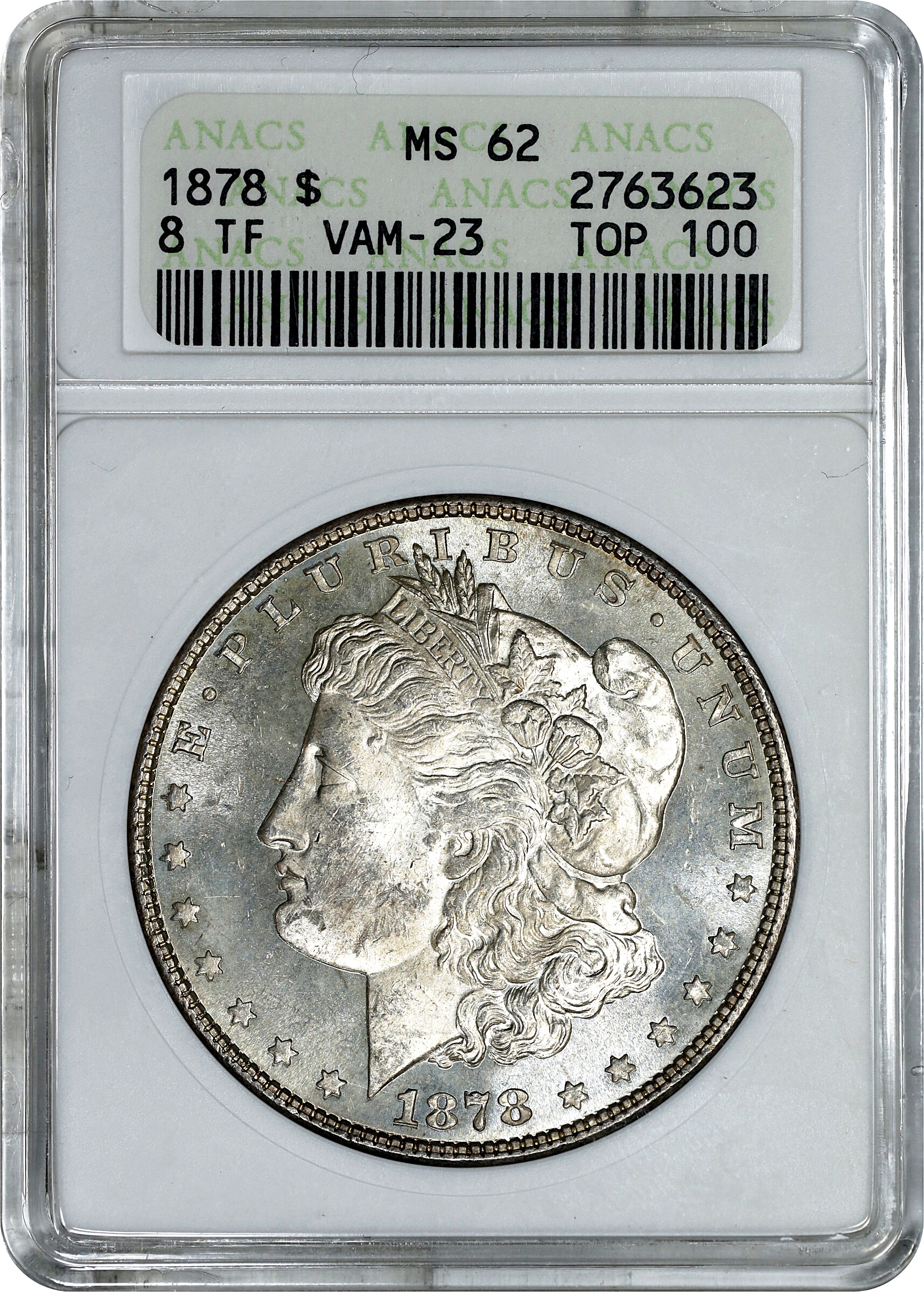 1878 8TF $1  Crazy Lips, VAM-23 XF40 thumbnail 14
