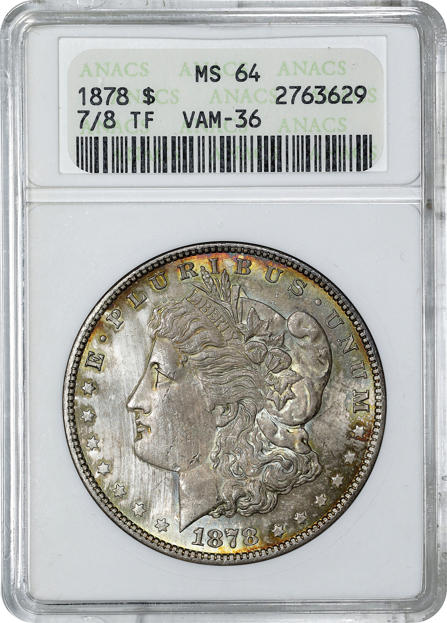 1878 7/8TF $1  Strong, 7/4, VAM-36 MS64 thumbnail 5