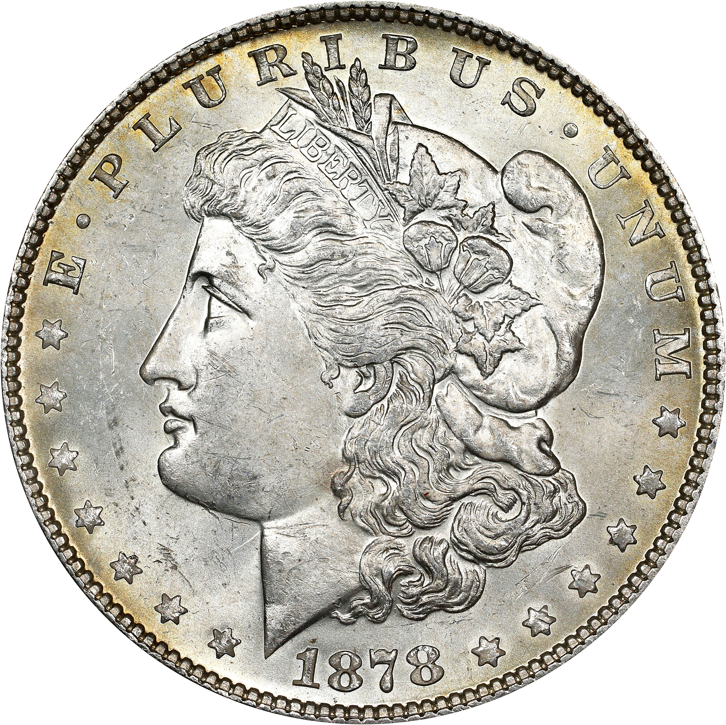 1878 Morgan Silver Dollar. 7/8 Tailfeathers. VAM-41. Top 100 Variety. Strong, 7/7 Tailfeathers. MS-63 (ANACS). OH.