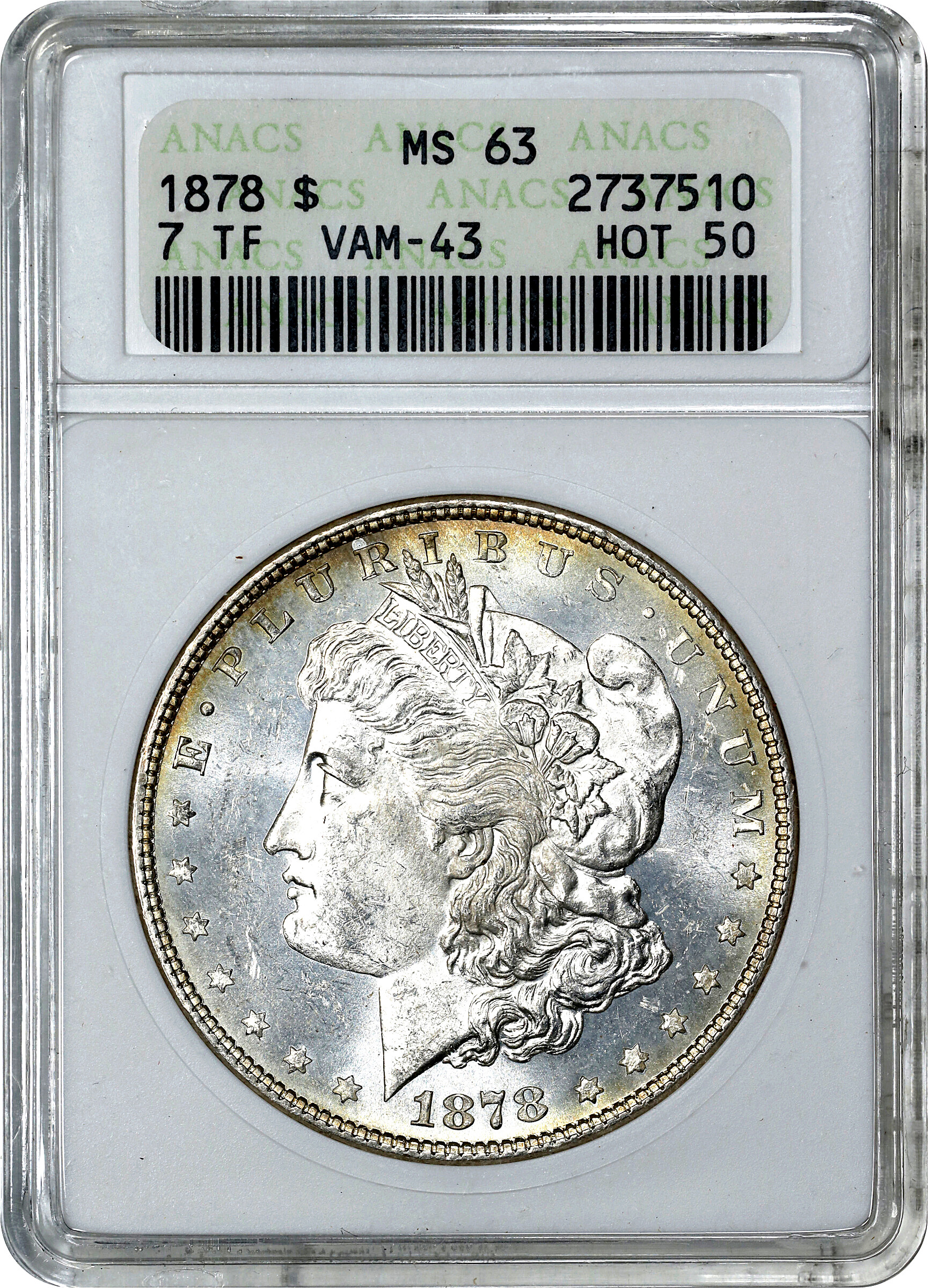 1878 7/8TF $1  Weak, 7/0TF, Doubled Legs, VAM-43 F15 thumbnail 14