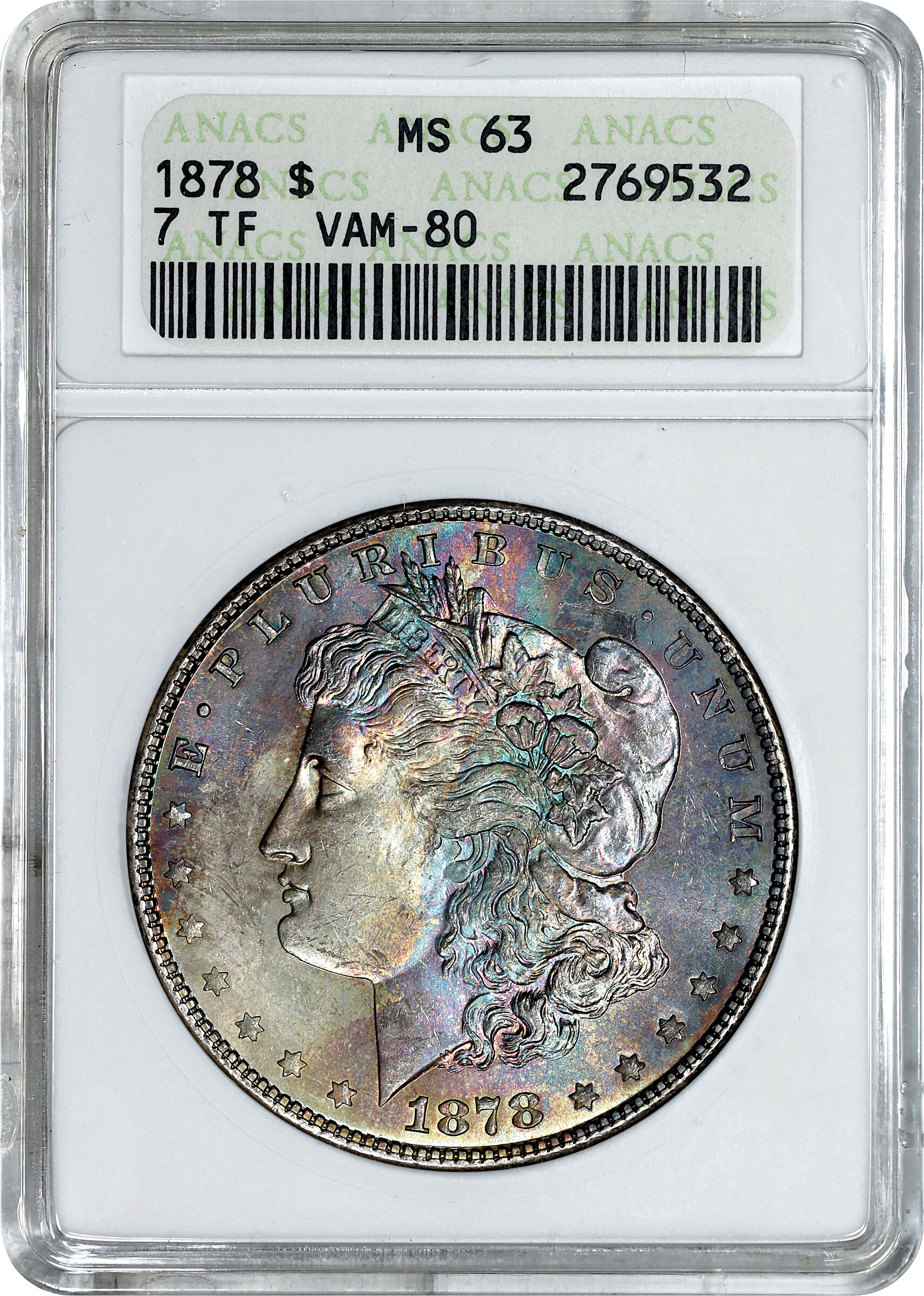 1878 7TF $1  Reverse of 1878, Polished LIB, VAM-80 AU53 CAC thumbnail 18