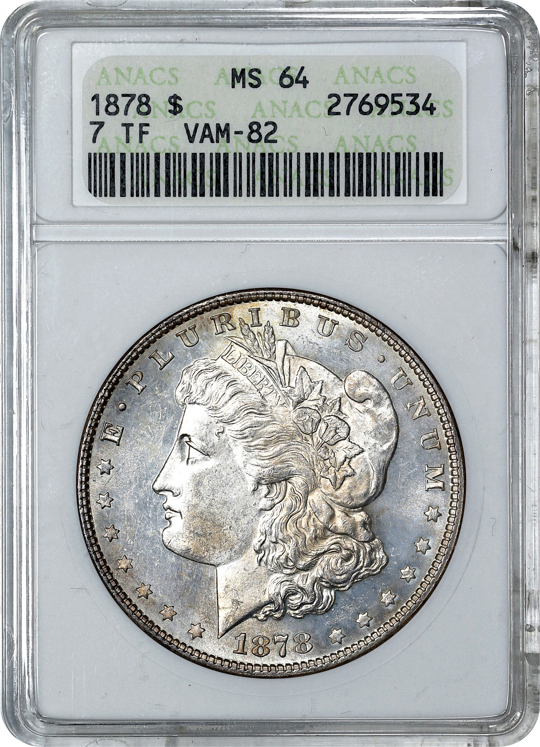 1878 7TF $1  Reverse of 1878, Doubled Stars, VAM-82 MS64 thumbnail 4