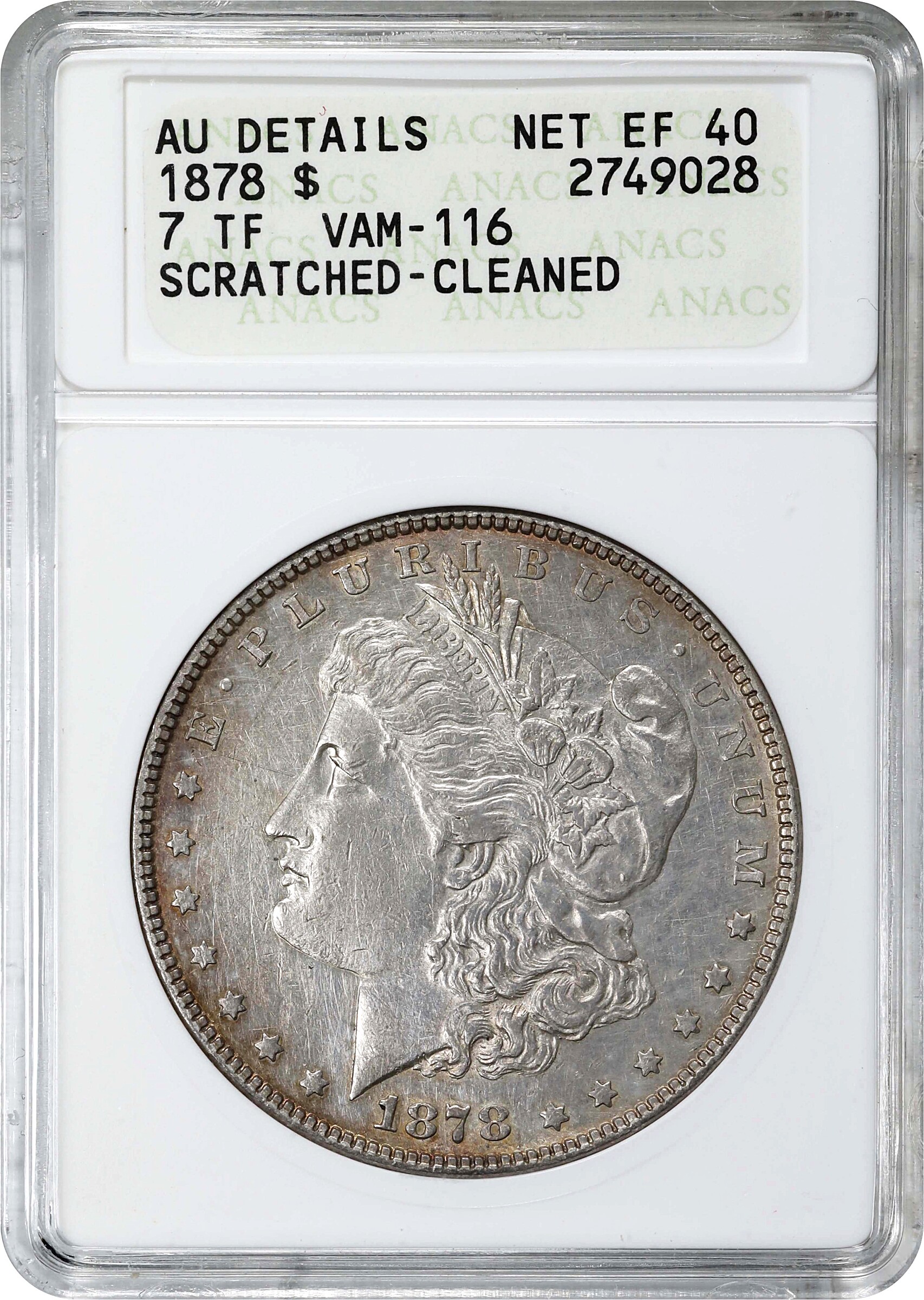 1878 7TF $1  Reverse of 1878, Doubled P, VAM-116 VG10 thumbnail 3