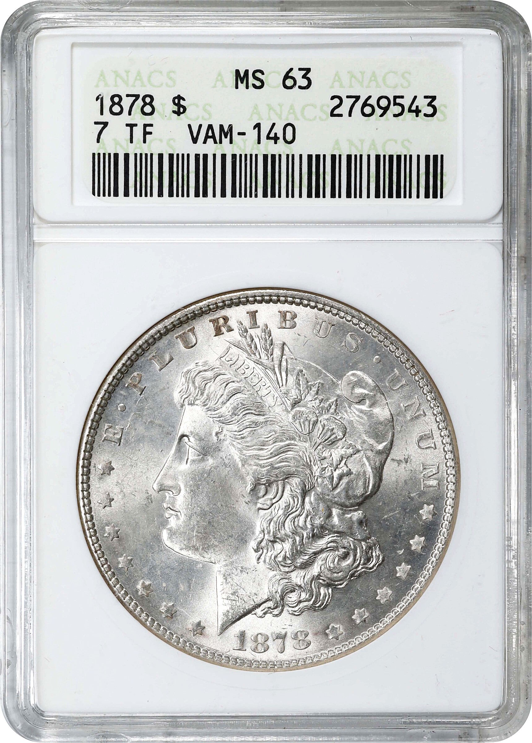 1878 7TF $1  Reverse of 1878, Doubled P, VAM-140 MS61 thumbnail 6