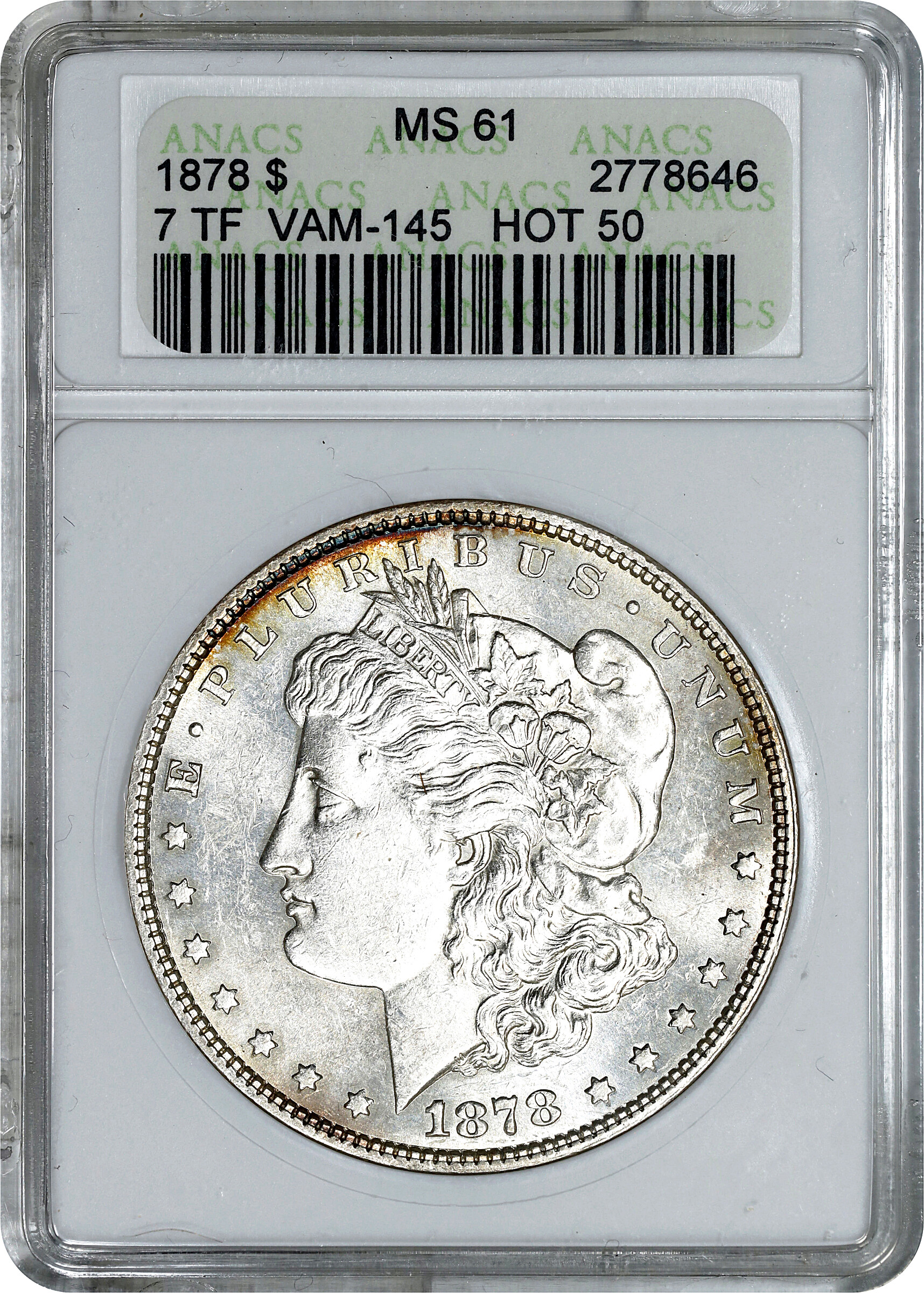 1878 7TF $1  Reverse of 1878, Broken N&M, VAM-145 VF20 thumbnail 17