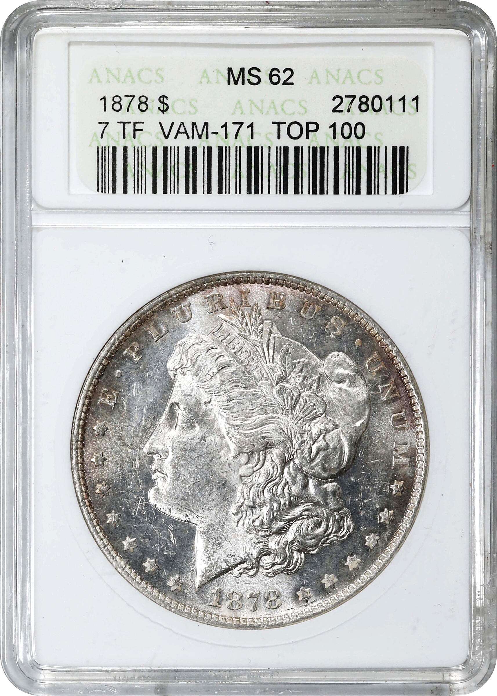 1878 7TF $1  Reverse of 1878, Tripled R, VAM-171 AU50 thumbnail 19