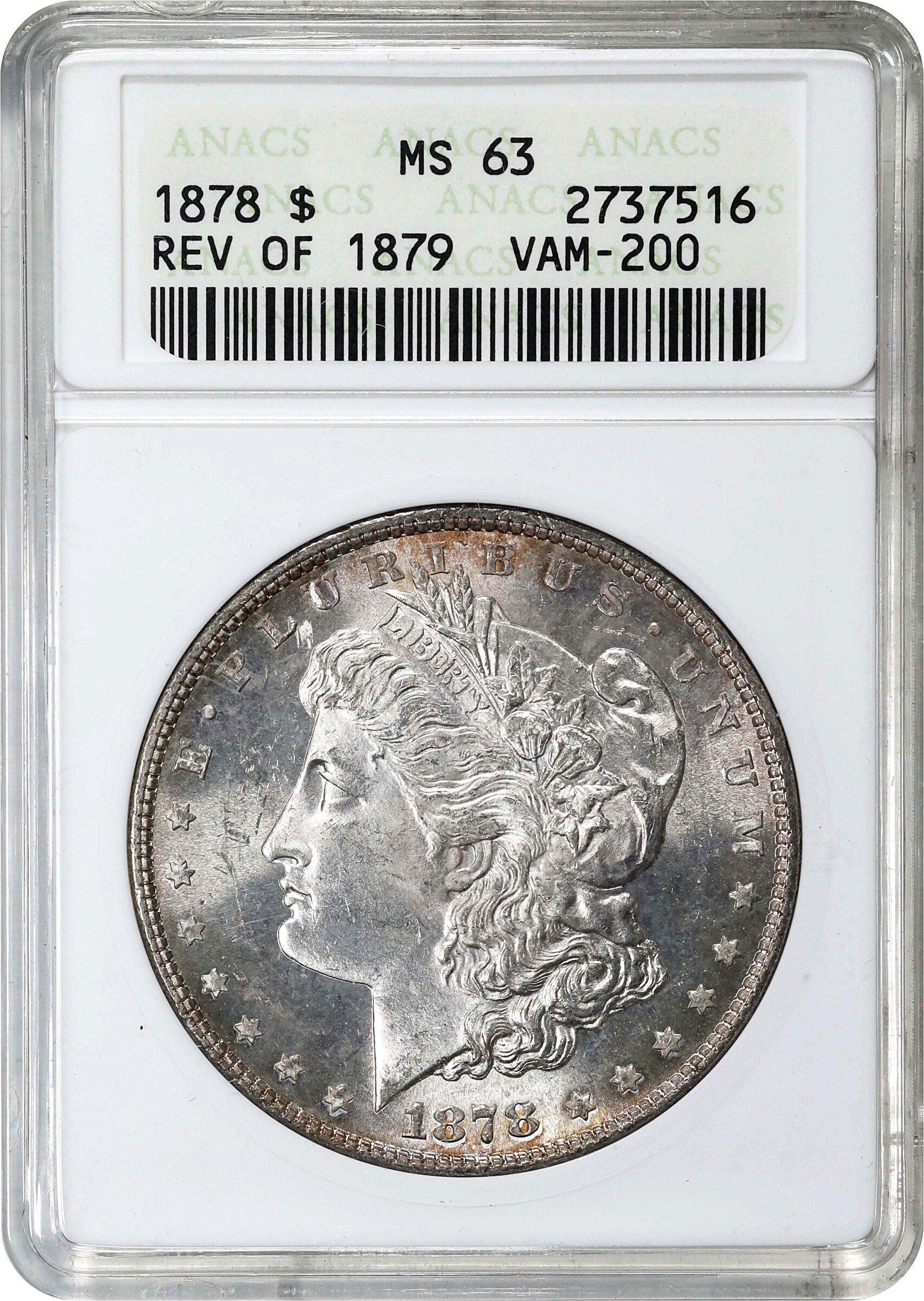 1878 7TF $1  Reverse of 1879, Missing Serifs on N and M, VAM-200 AU58 thumbnail 7