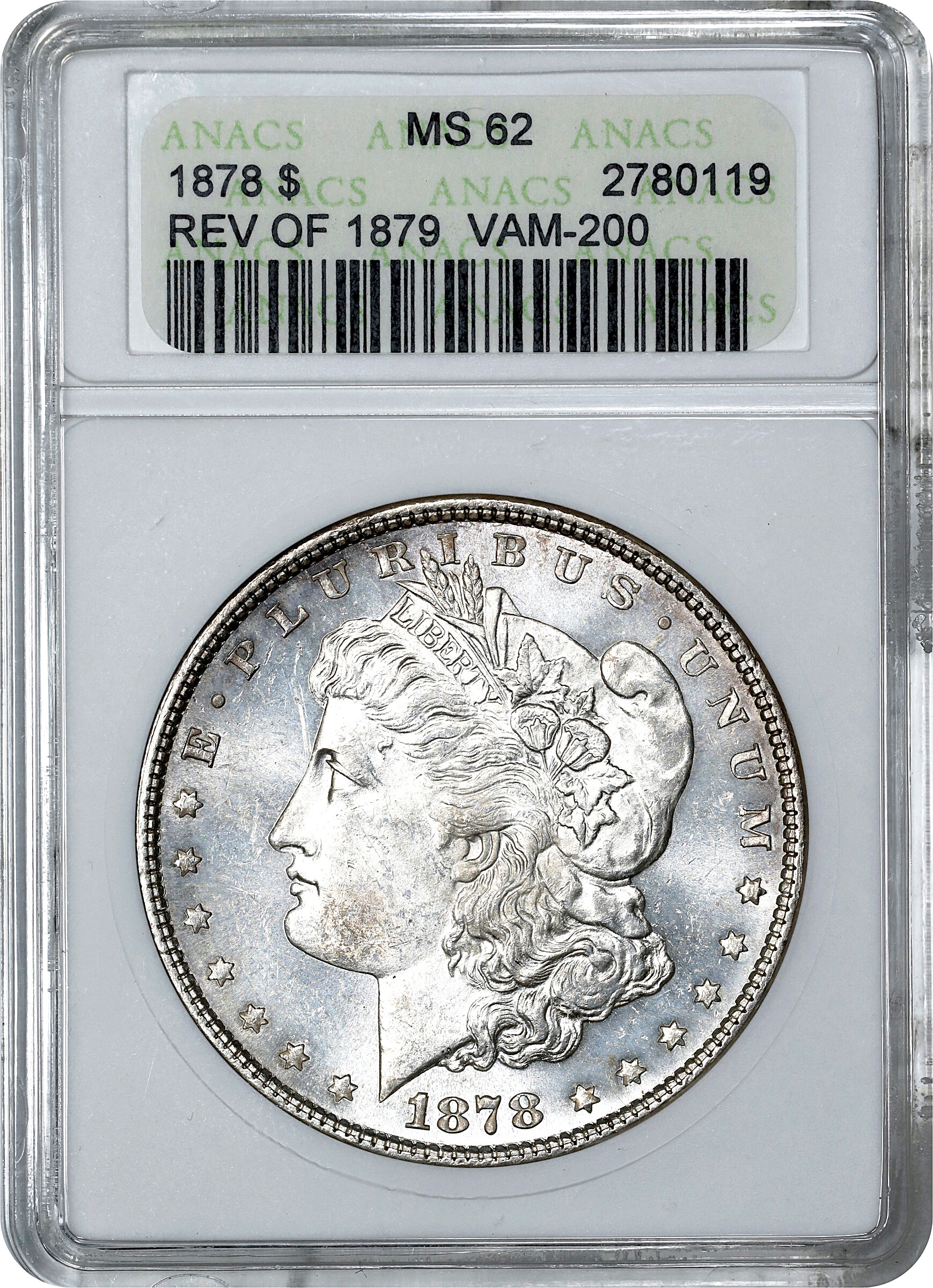 1878 7TF $1  Reverse of 1879, Missing Serifs on N and M, VAM-200 AU58 thumbnail 3