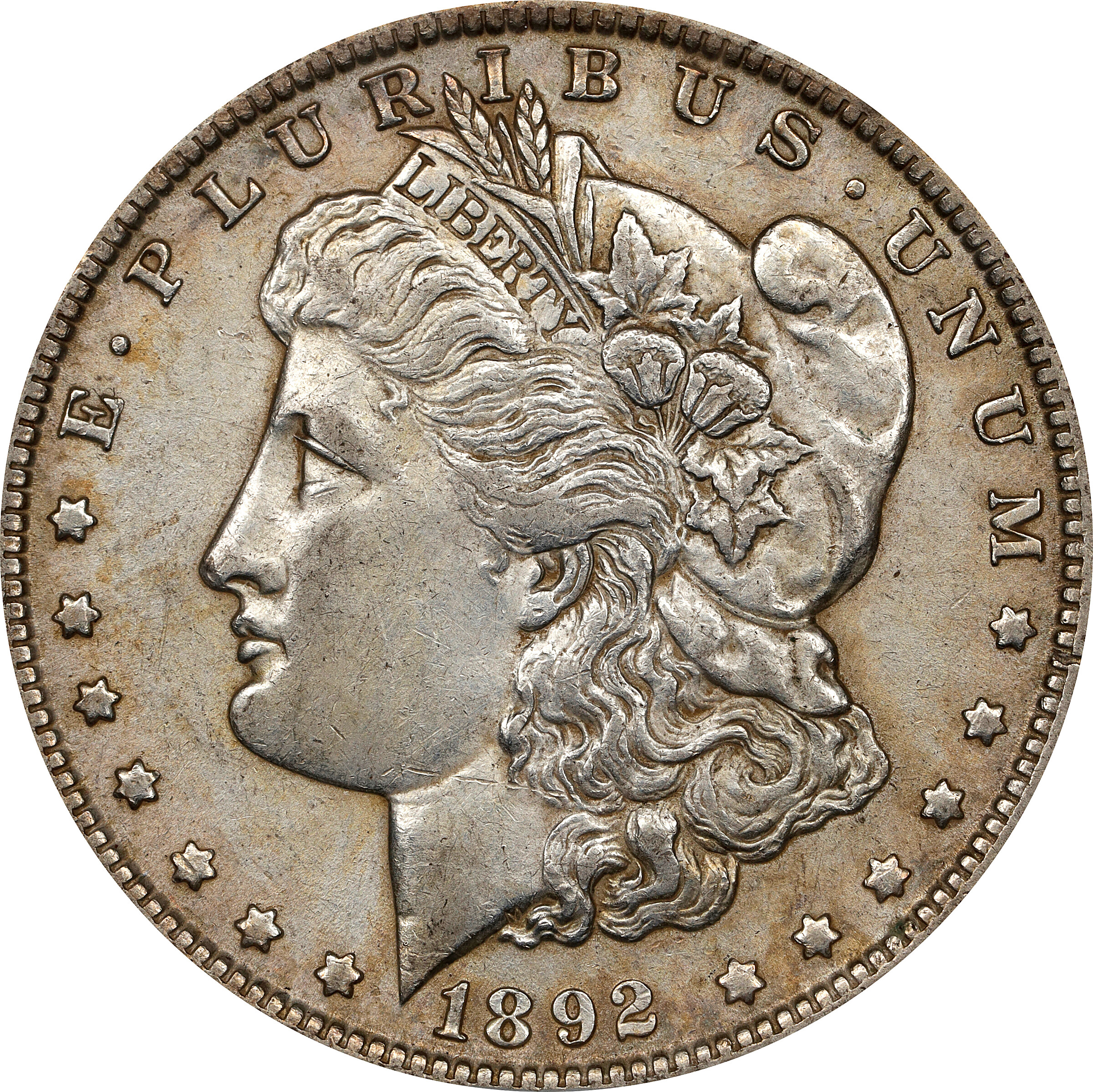 1892-O Morgan Silver Dollar. VAM-5(7). Top 100 Variety. Doubled Ear. AU-53 (ANACS). OH.